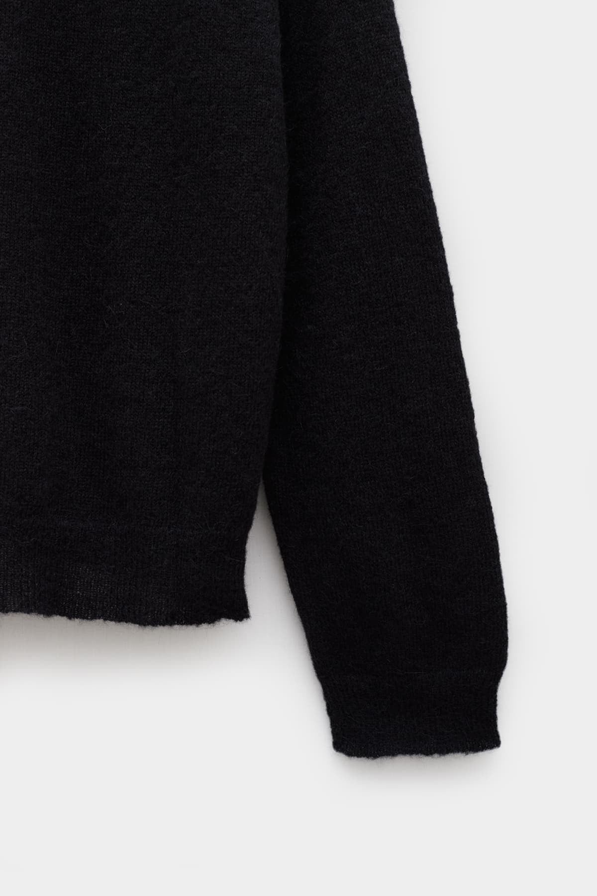 OUR LEGACY BLACK FUZZY ALPACA EVENING POLO CARDIGAN