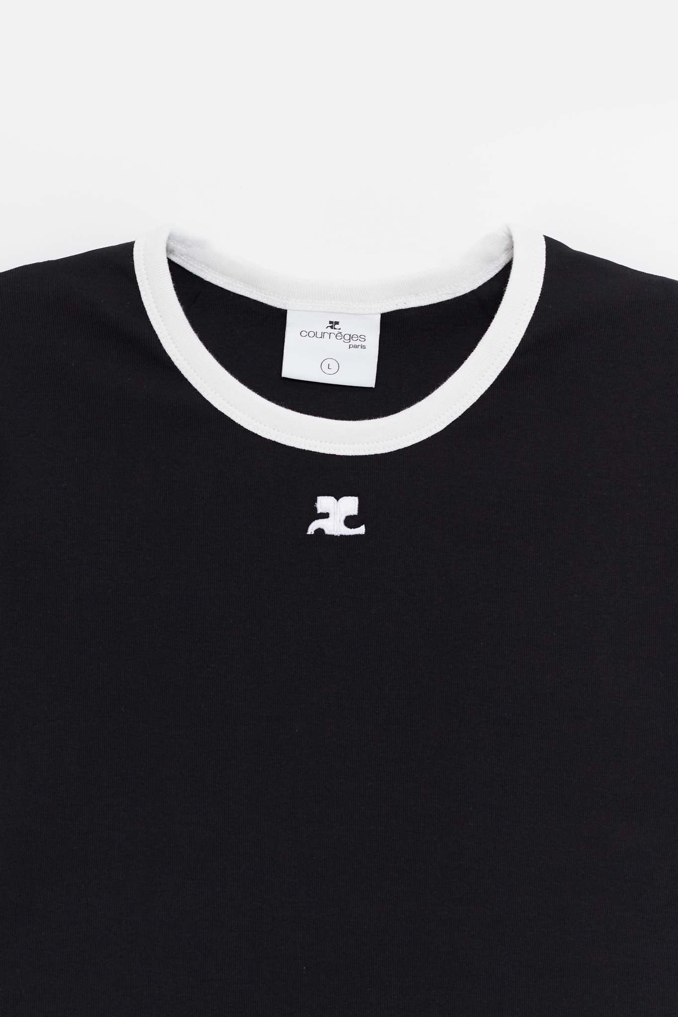 COURREGES BLACK REEDITION CONTRAST T SHIRT