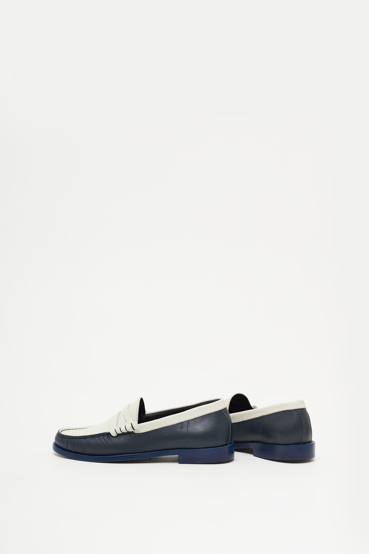 RHUDE NAVY WHITE SLIP ON LOAFER