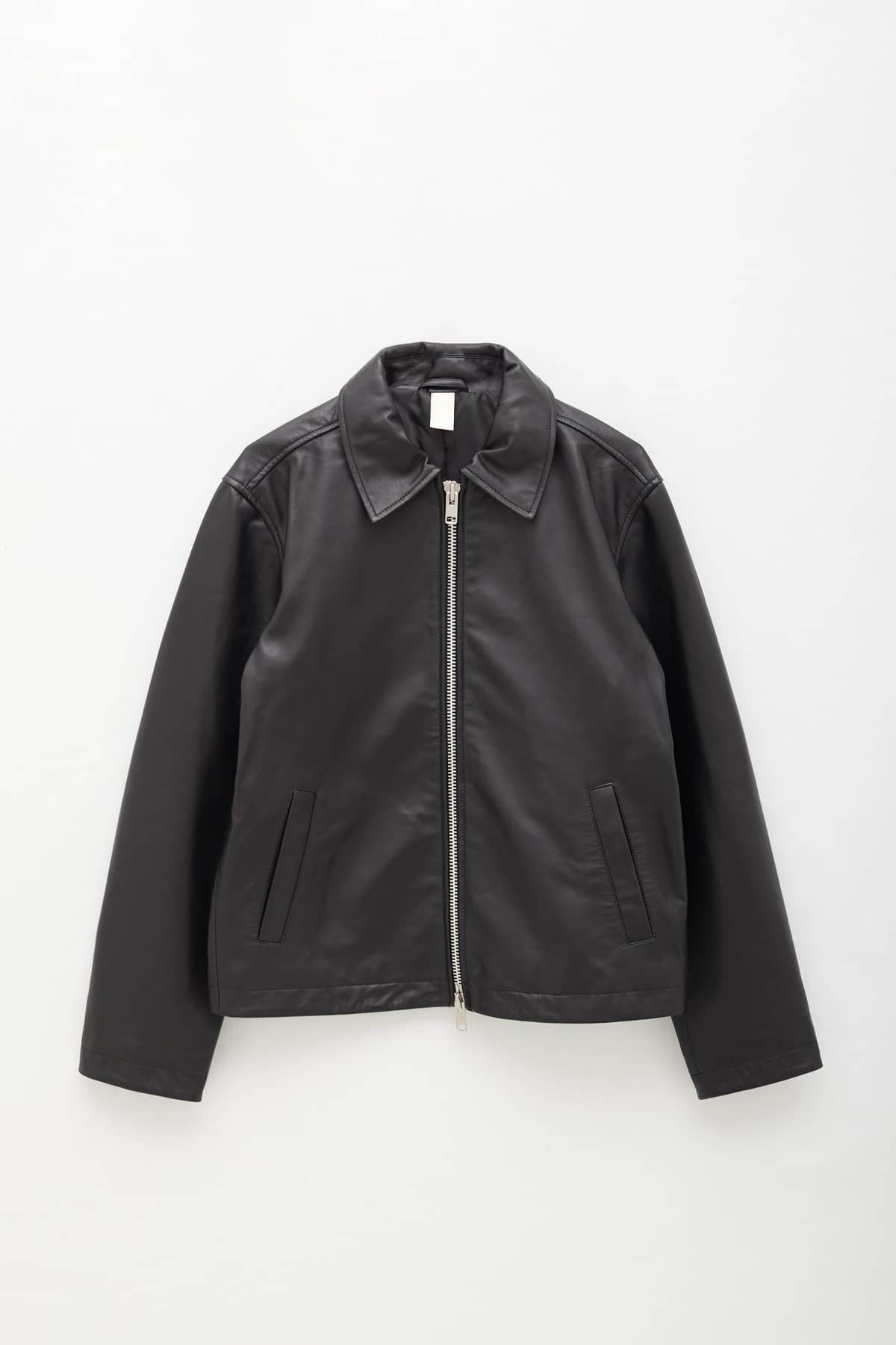 SUNFLOWER BLACK SHORT LEATHER JACKET