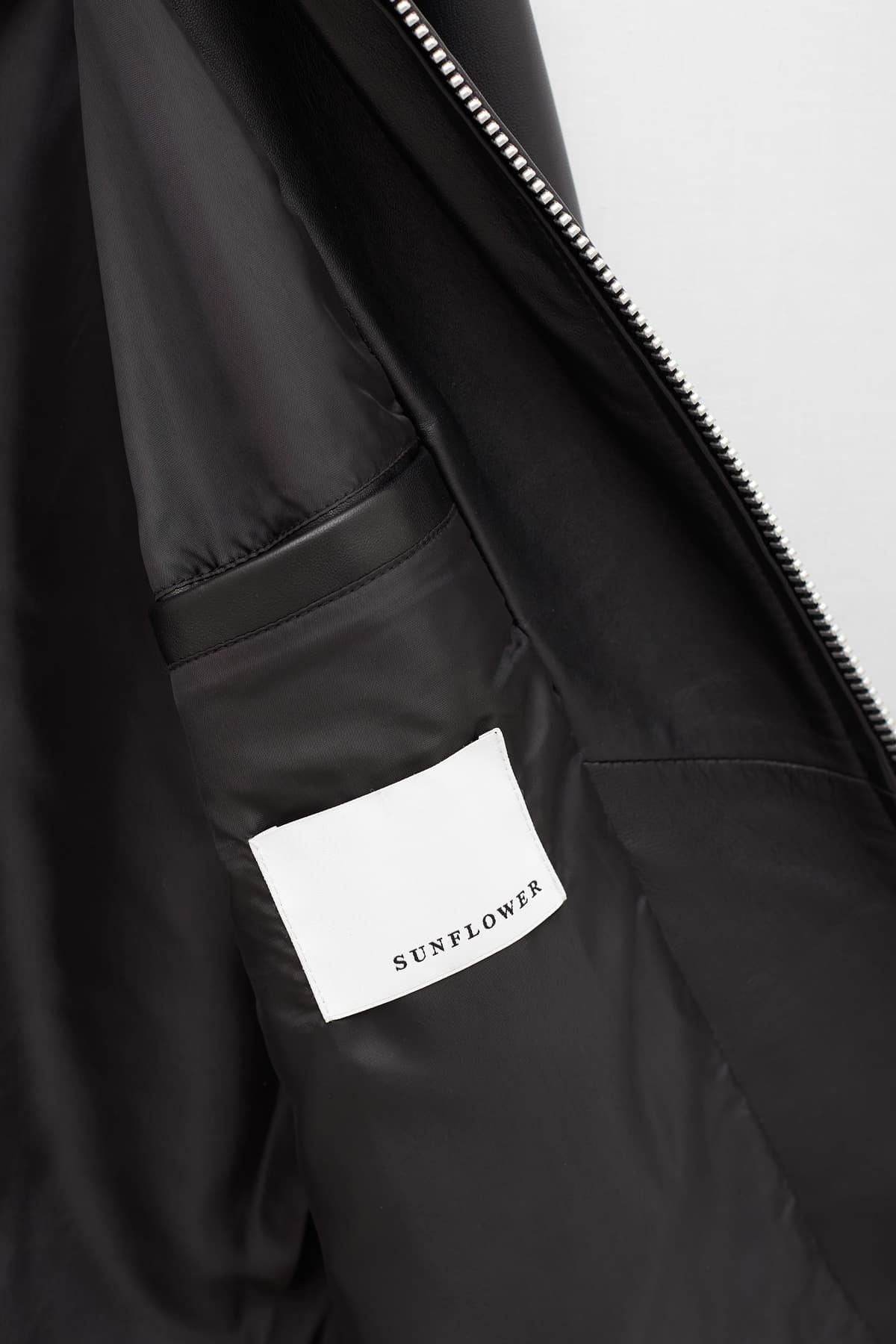 SUNFLOWER BLACK SHORT LEATHER JACKET
