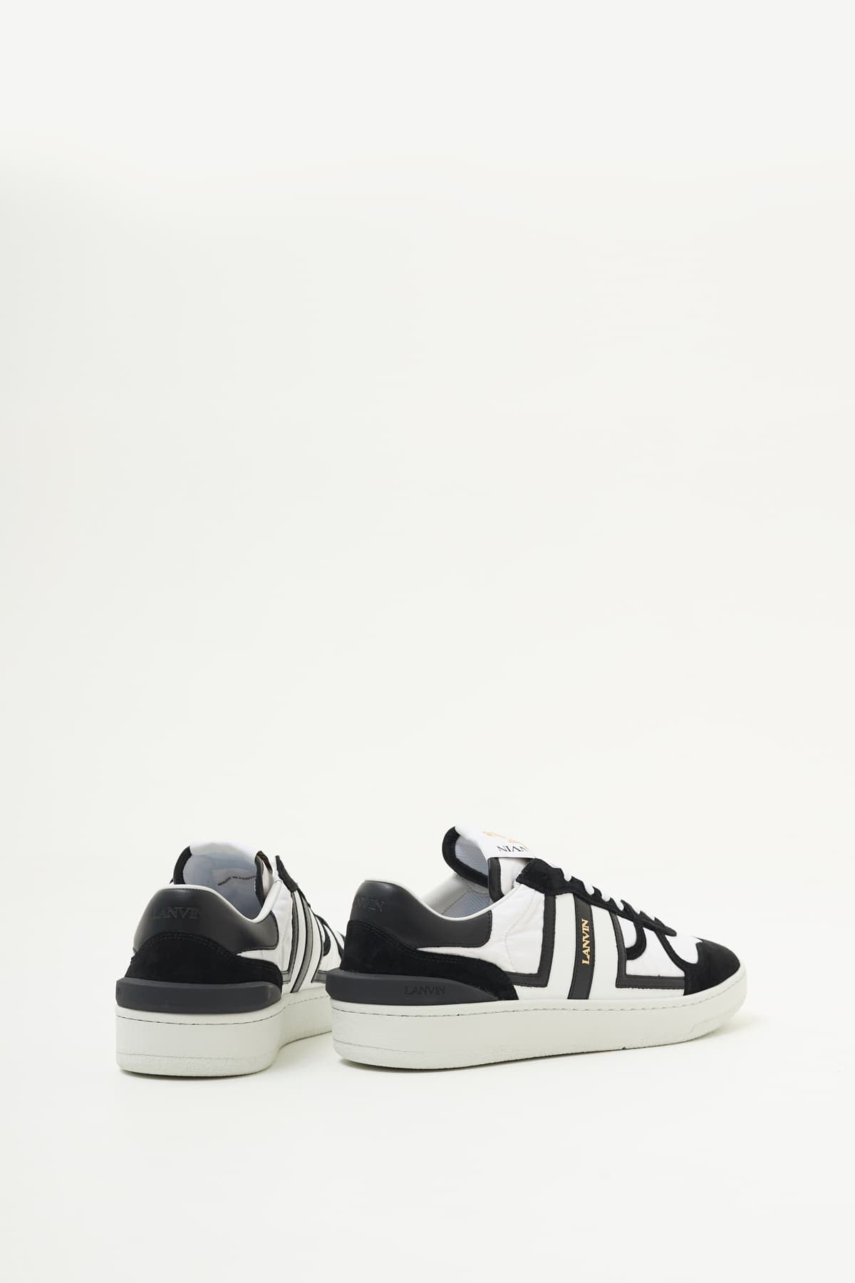 LANVIN OPTIC WHITE BLACK CLAY SNEAKERS