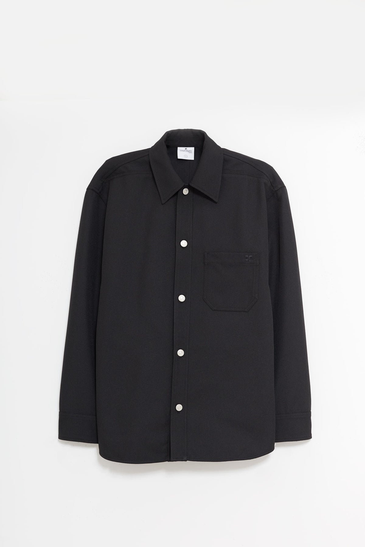 COURREGES BLACK RETRO TWILL OVERSIZED SHIRT