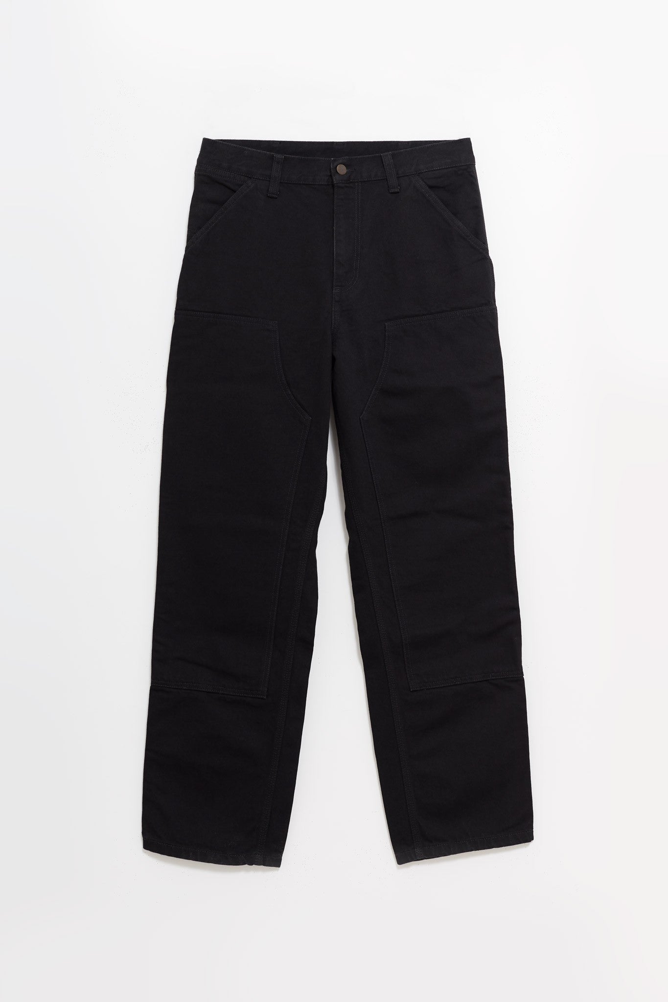 CARHARTT WIP BLACK RINSED DOUBLE KNEE PANT