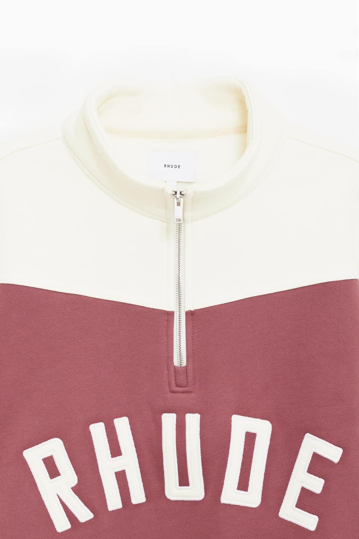 RHUDE MAROON CHAMONIX QUARTER ZIP SWEATSHIRT