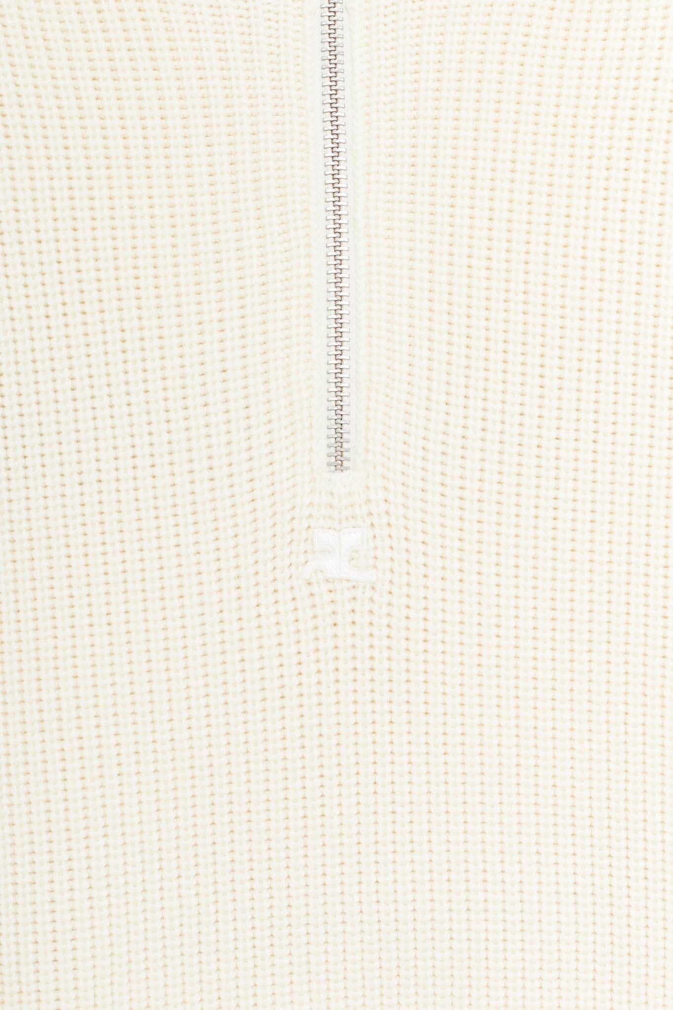 COURREGES NATURAL BALACLAVA WOOL SWEATER