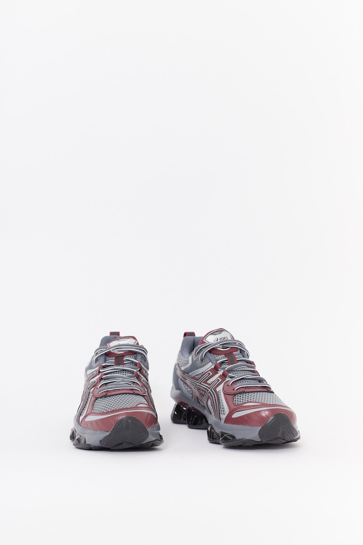 ASICS KHAKI SHEET ROCK DARK CHERRY GEL QUANTUM KINETIC SNEAKERS