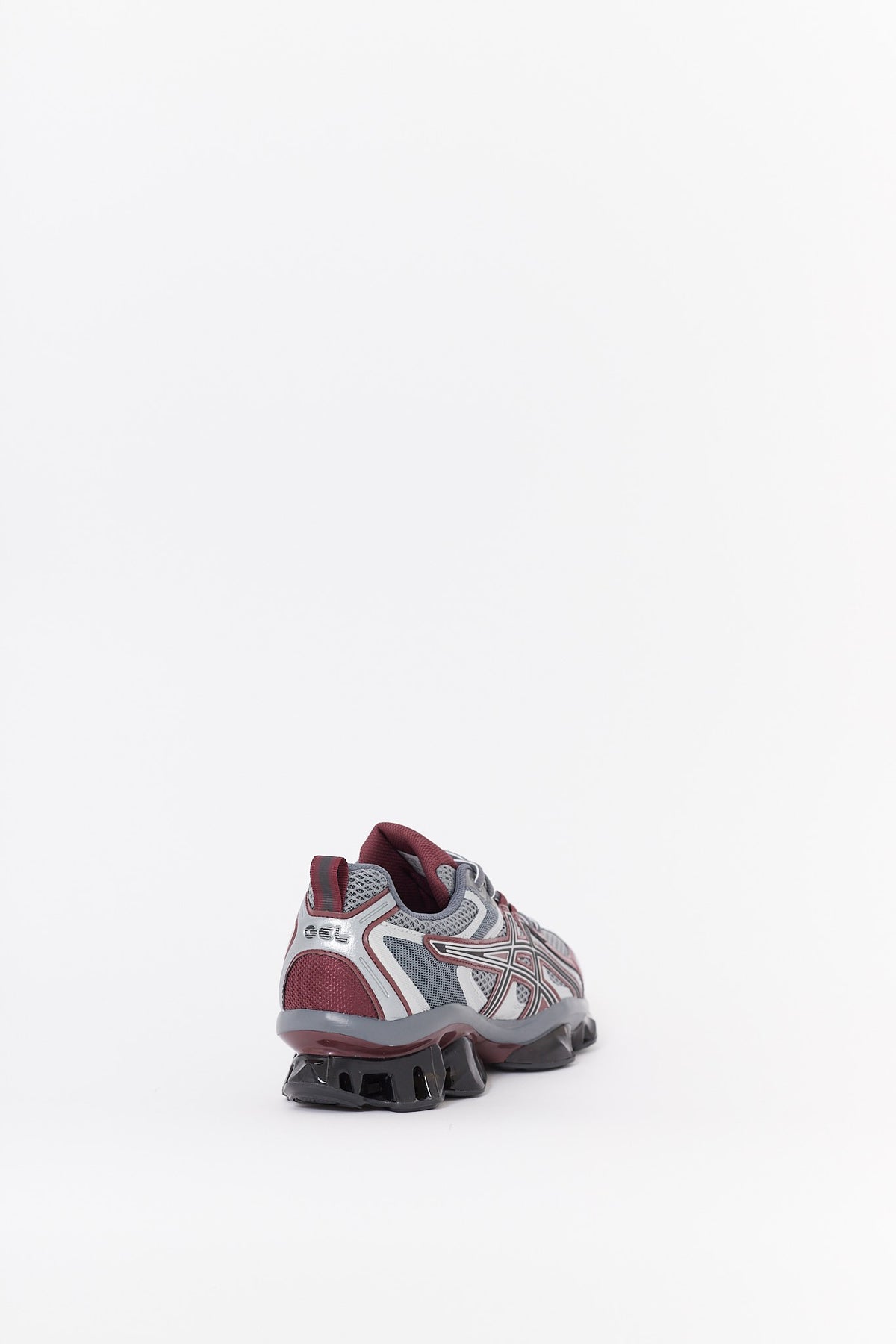 ASICS KHAKI SHEET ROCK DARK CHERRY GEL QUANTUM KINETIC SNEAKERS