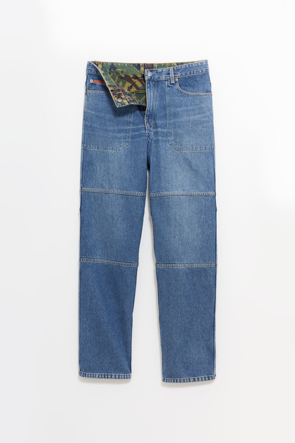 MARTINE ROSE BLUE REVERSIBLE CAMO JEANS