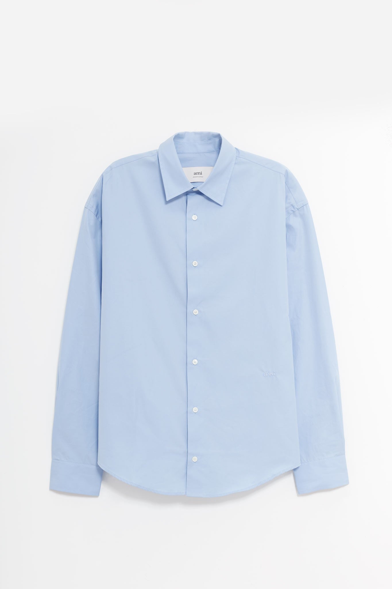 AMI CASHMERE BLUE BOXY FIT SHIRT
