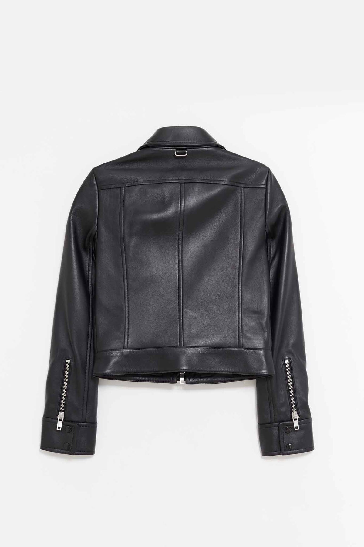 COURREGES BLACK ZIPPED ICONIC LEATHER JACKET