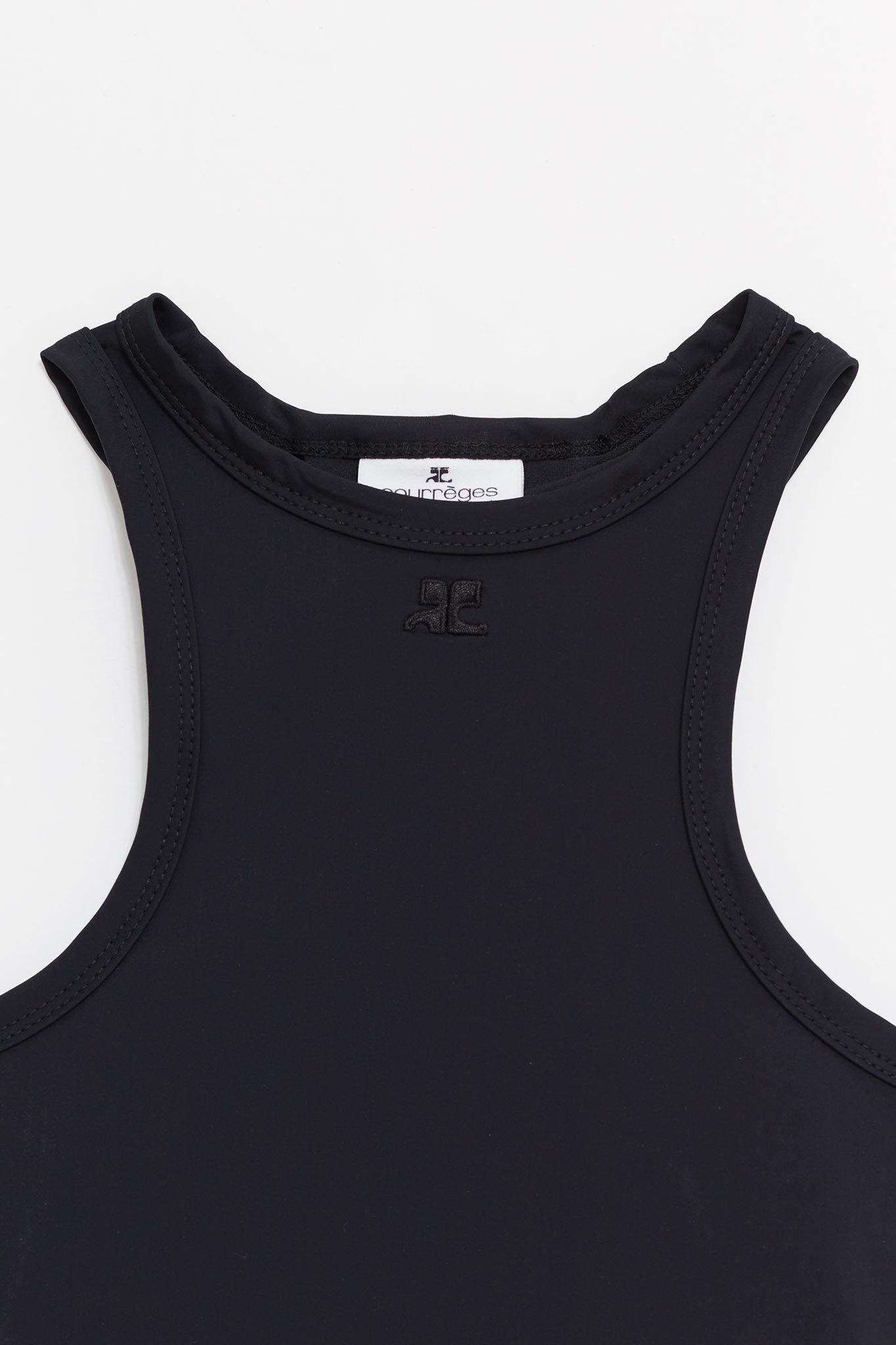 COURREGES BLACK SCUBA TECH JERSEY TOP
