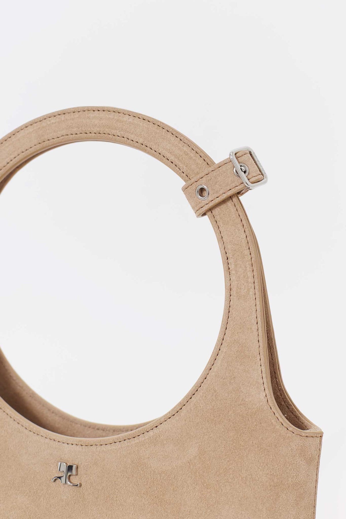 COURREGES FAWN HOLY SUEDE BAG