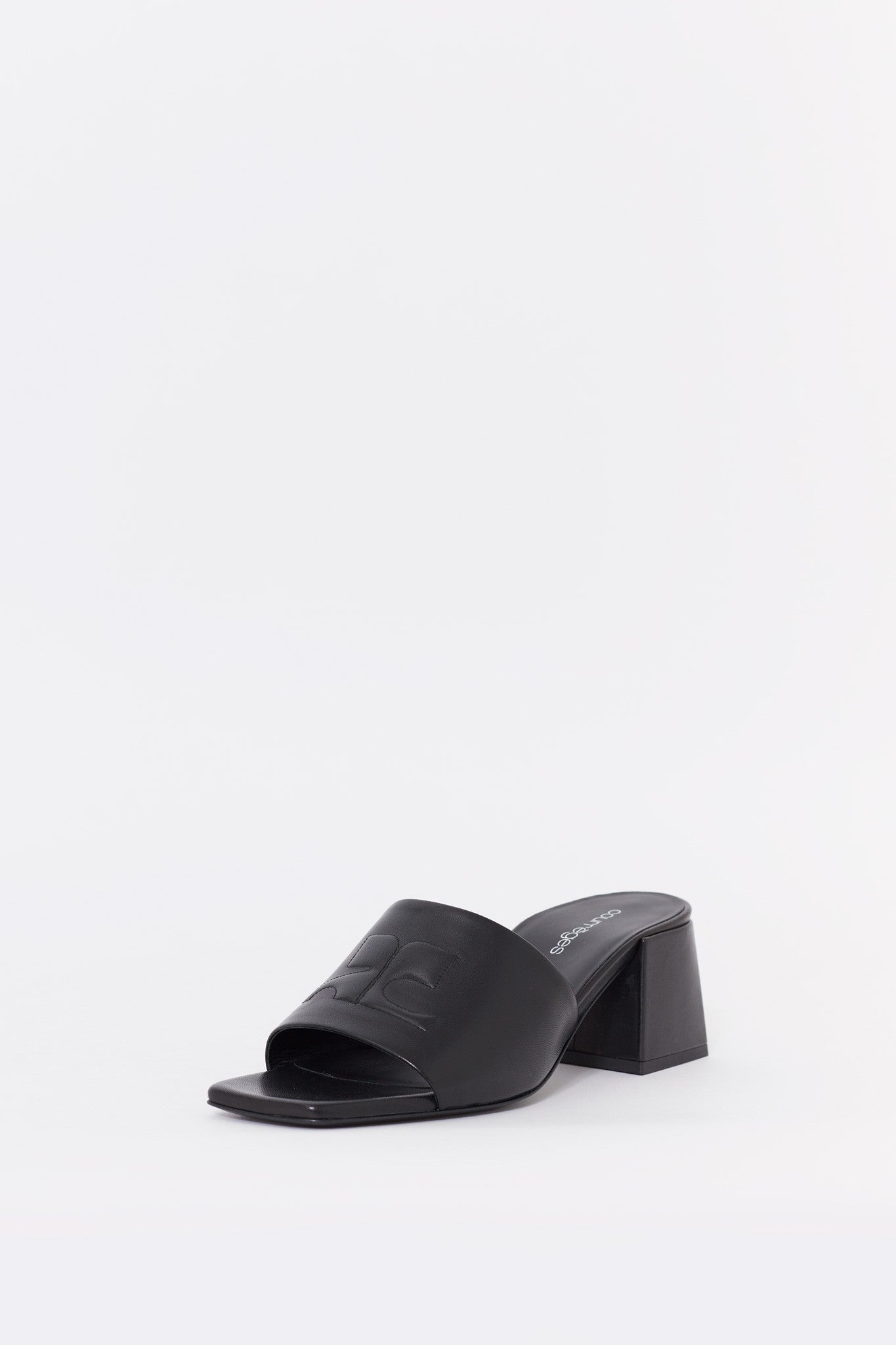 COURREGES BLACK HERITAGE SHADOW SANDALS
