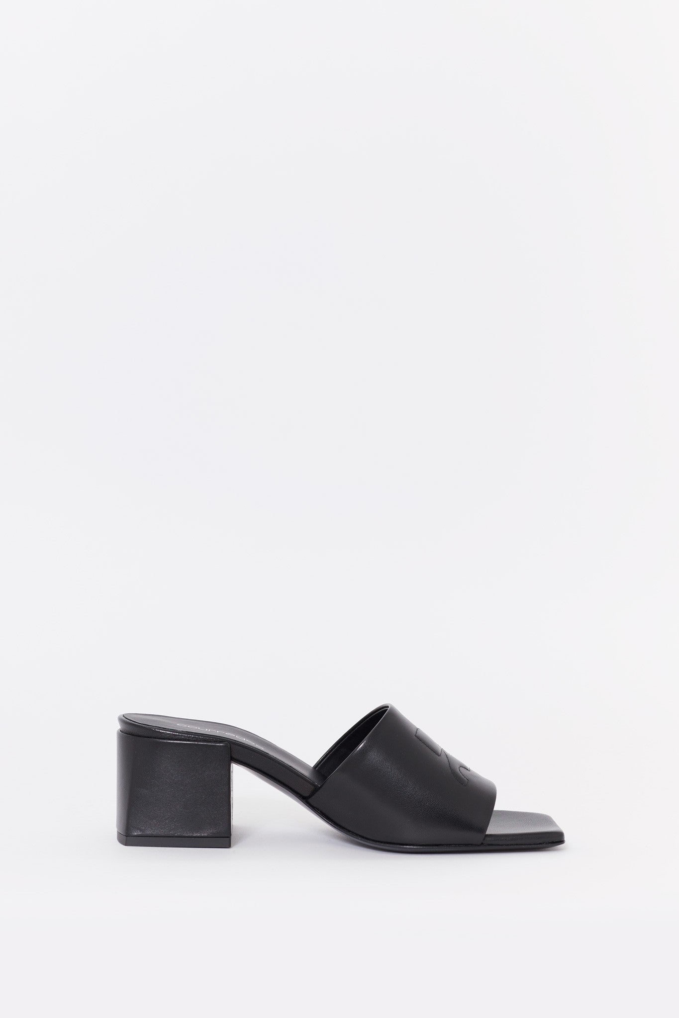 COURREGES BLACK HERITAGE SHADOW SANDALS