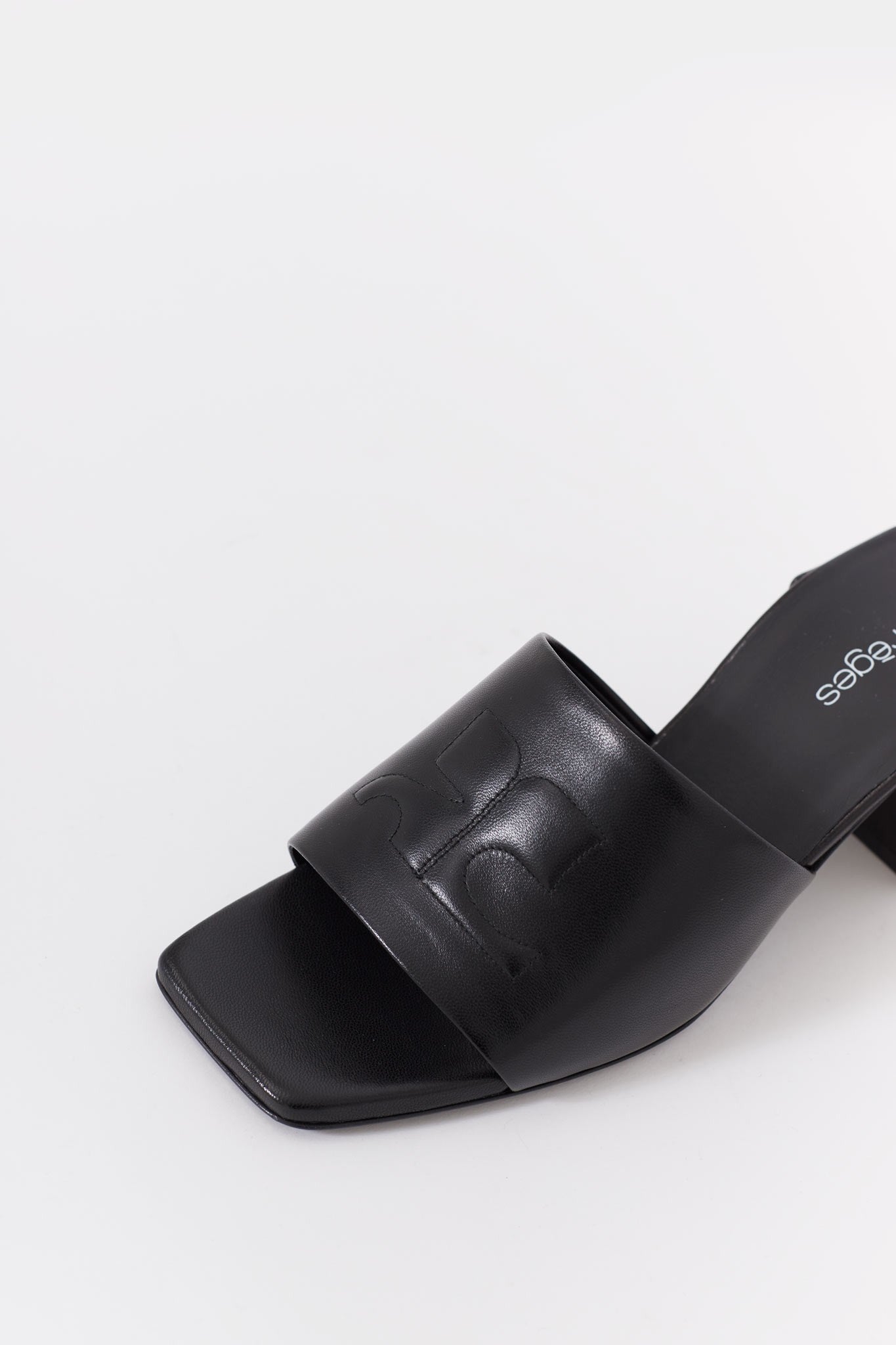 COURREGES BLACK HERITAGE SHADOW SANDALS