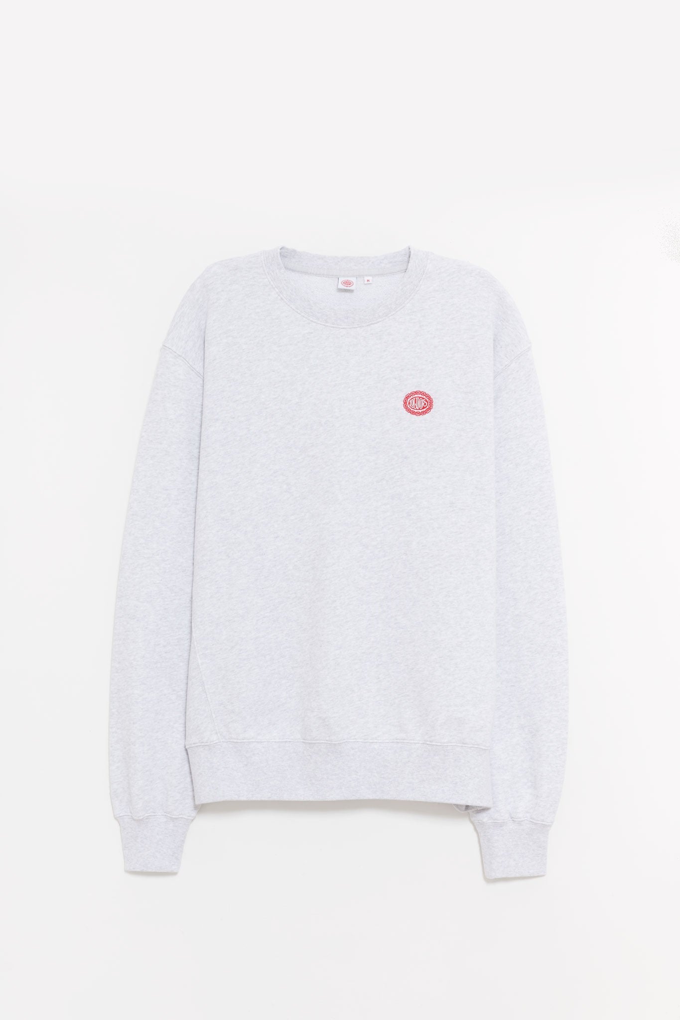 LOUVOIS MELANGE SMALL CHAIN CREST EMBROIDERY CREWNECK