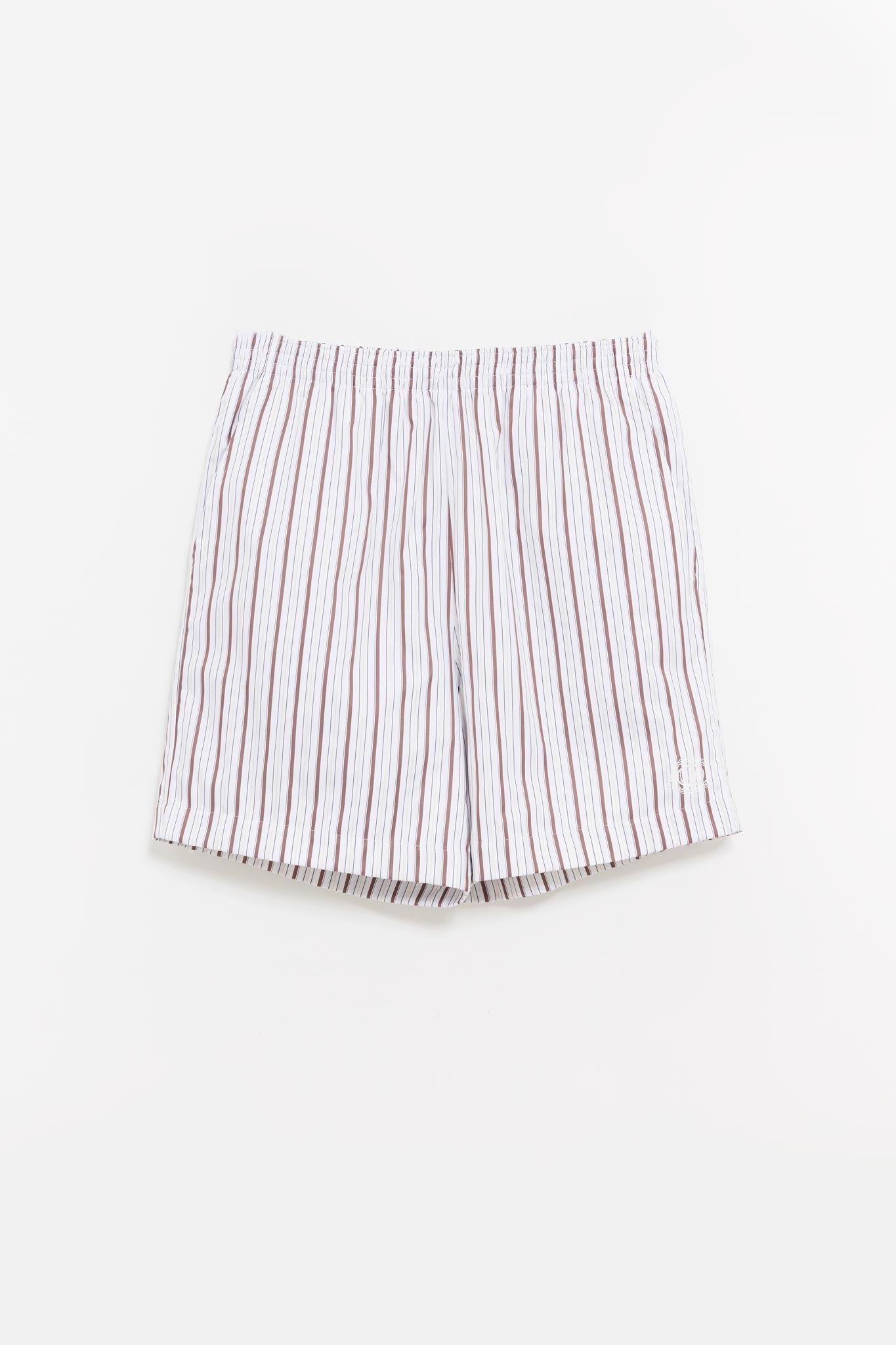LOUVOIS BROWN STRIPE LA COTE SHORTS