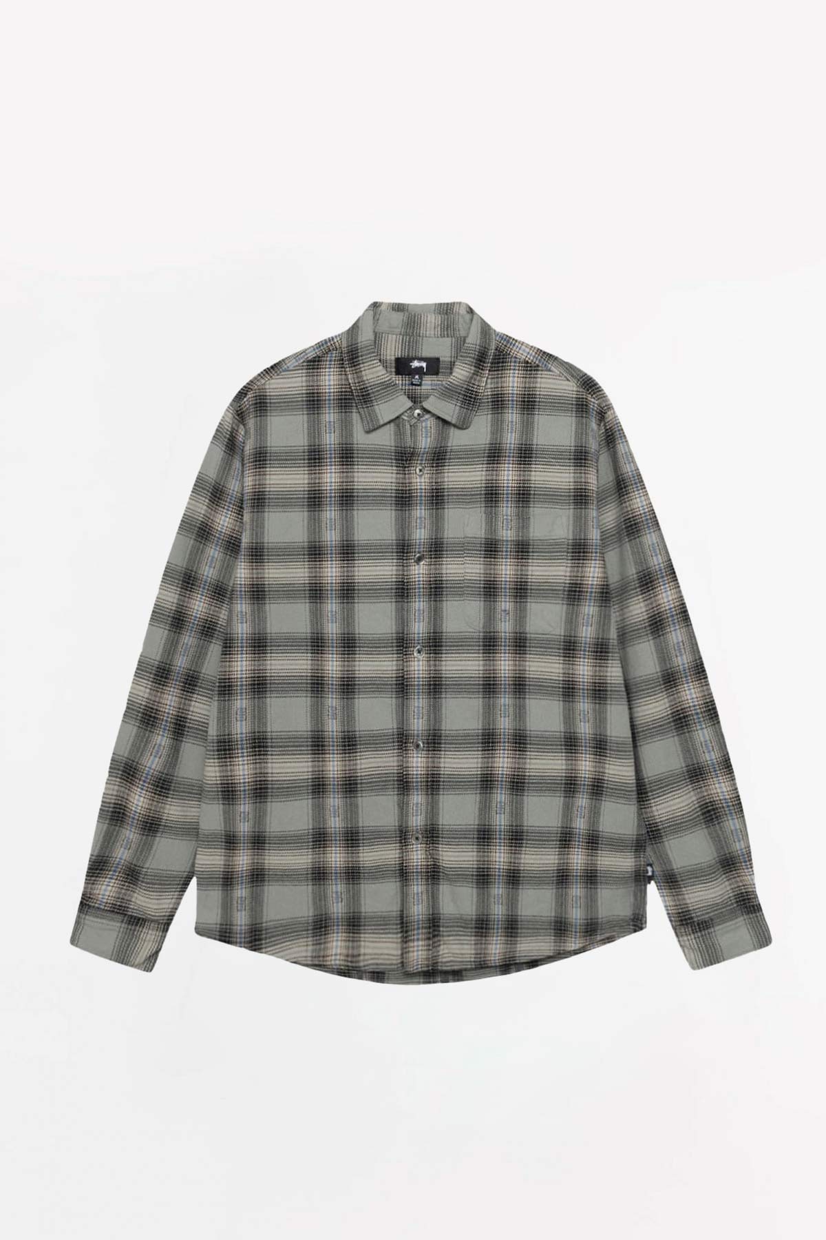 STUSSY GREY MOTIF PLAID SHIRT
