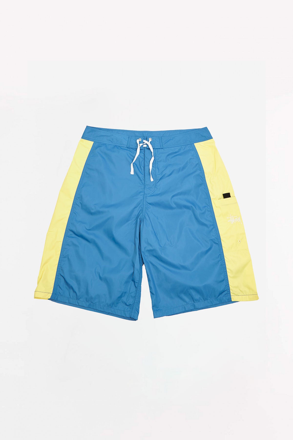 STUSSY BLUE PANELED BOARD SHORTS