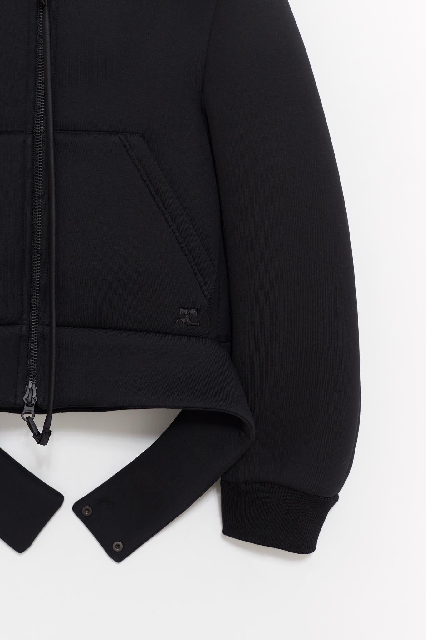 COURREGES BLACK COCOON BONDED JACKET