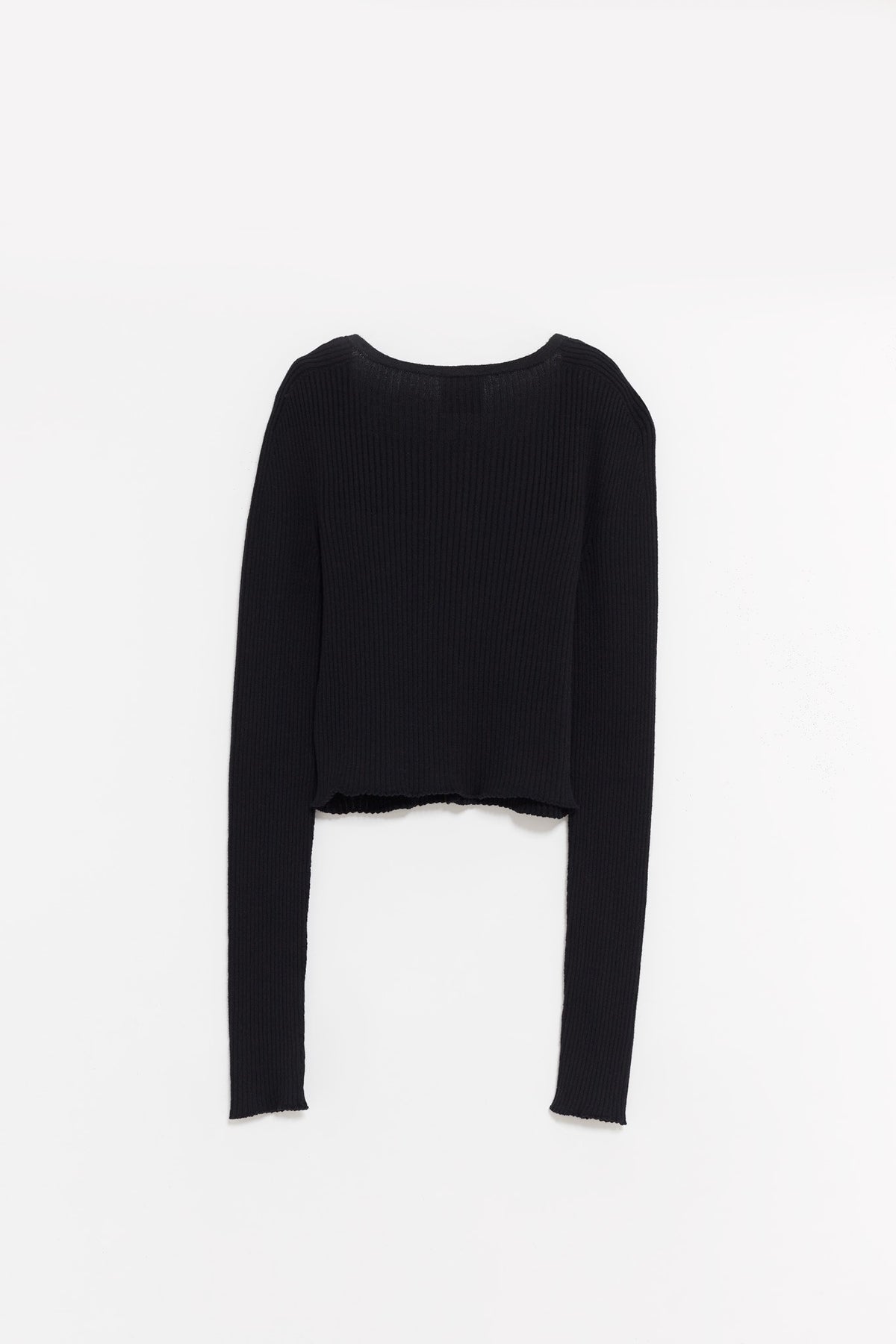 COURREGES BLACK SOLAR LIGHT RIB CARDIGAN