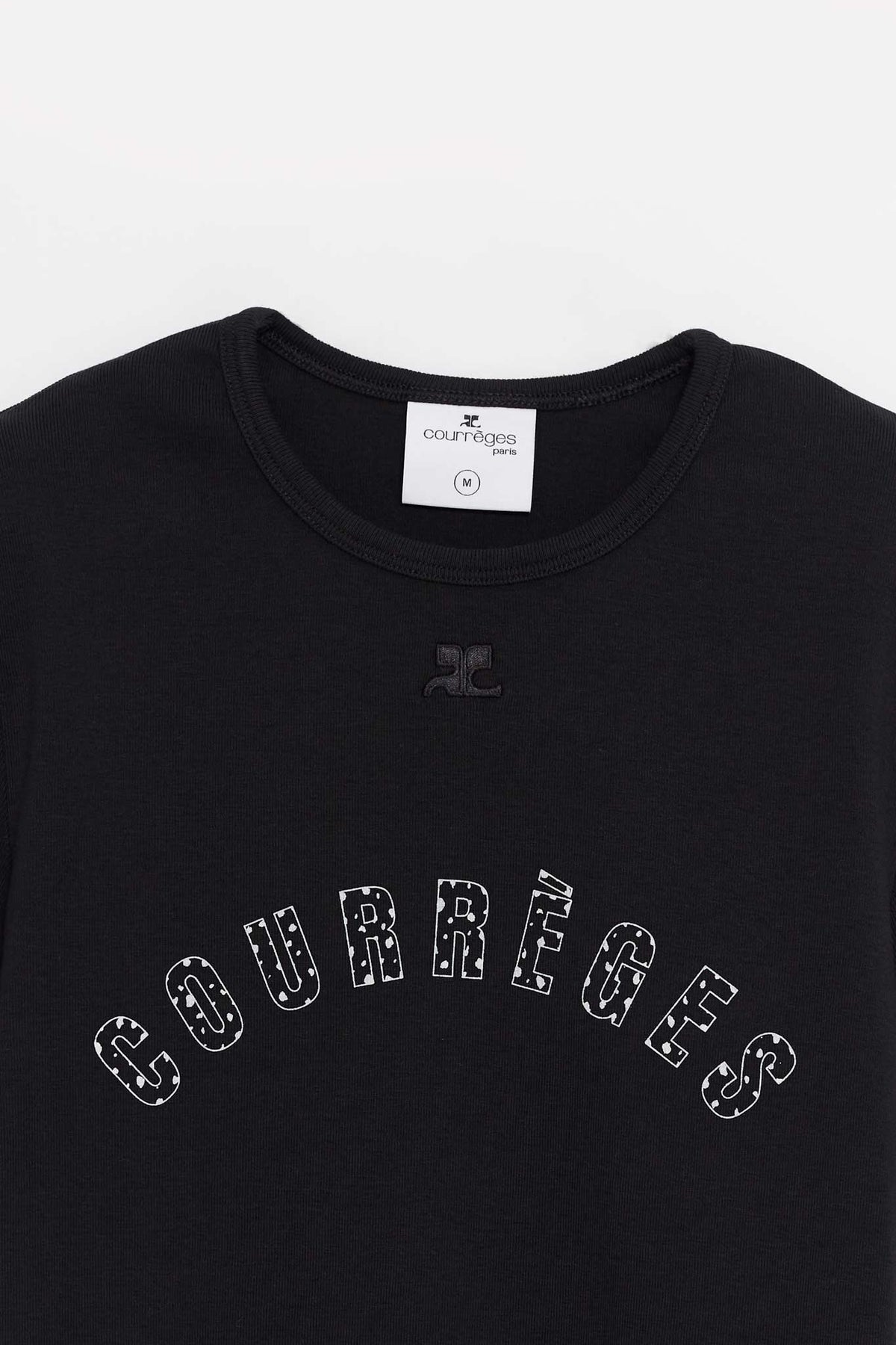 COURREGES BLACK MEDUSA CONTRAST T SHIRT