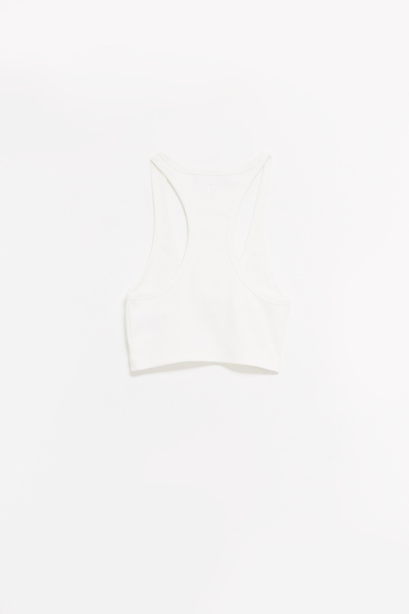 COURREGES HERITAGE WHITE TWIST CROP TOP