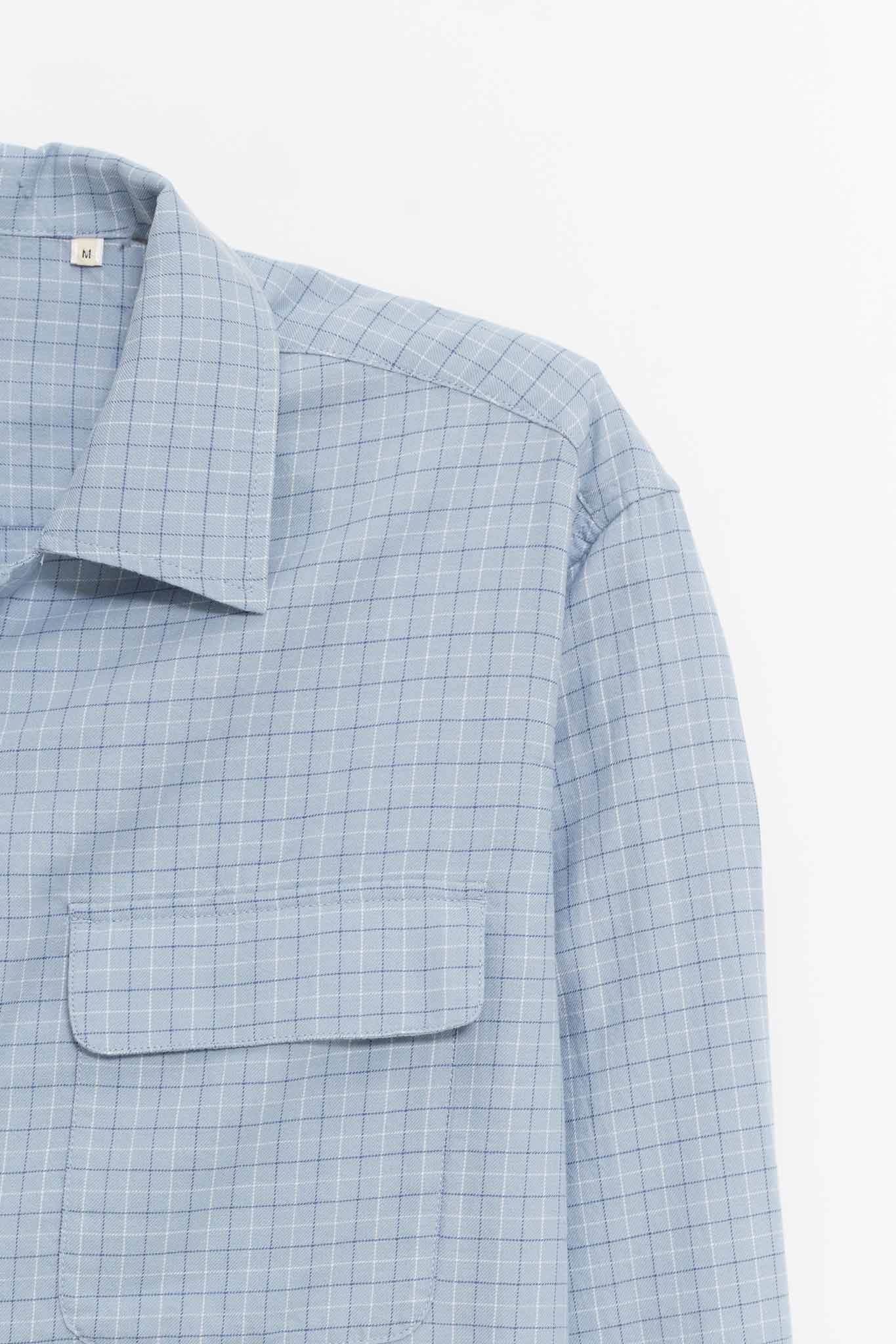 SUNFLOWER BLUE CHECK POCKET SHIRT