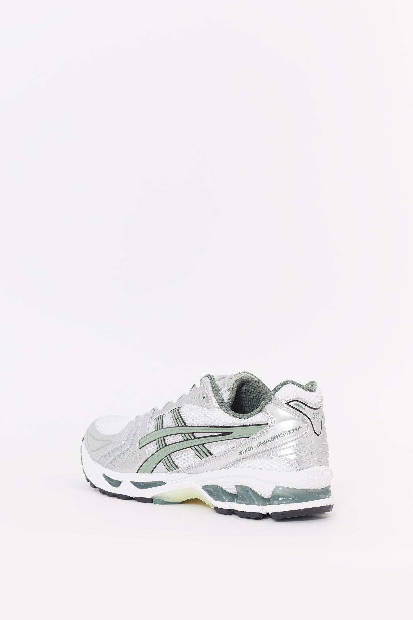 ASICS WHITE SLATE GREY GEL KAYANO 14 SNEAKERS