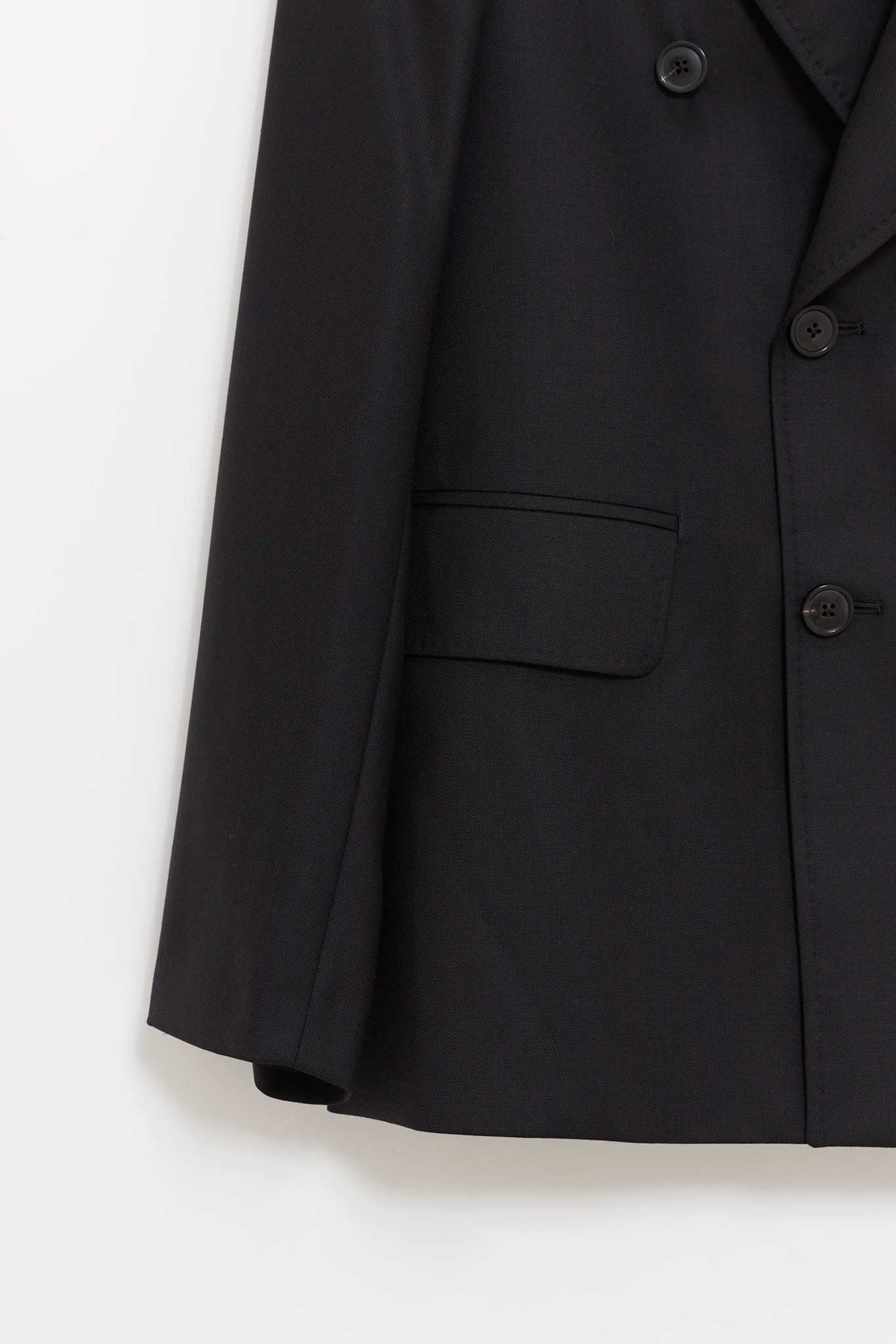 OUR LEGACY BLACK PANAMA UNCONSTRUCTED DB BLAZER
