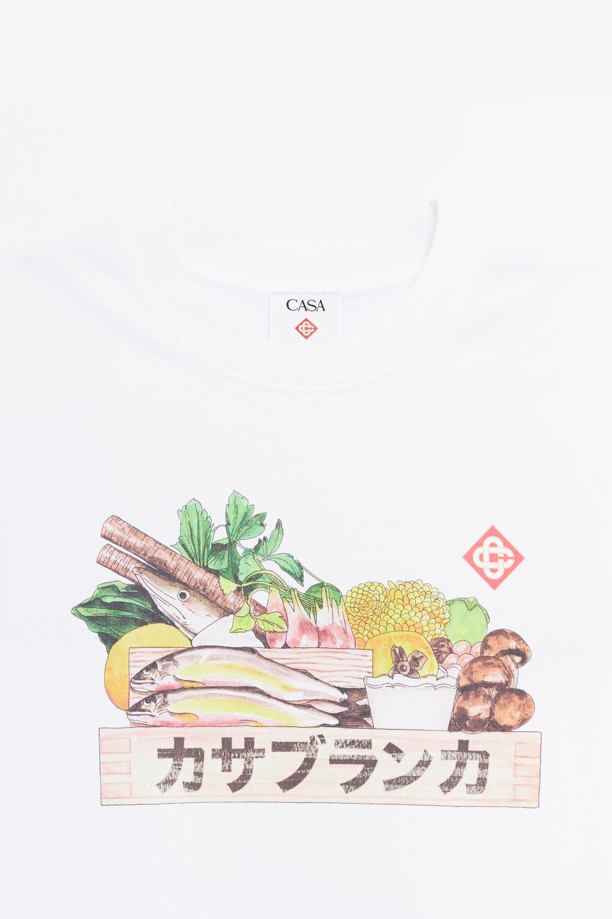 CASABLANCA WHITE INGREDIENTS PRINTED T SHIRT