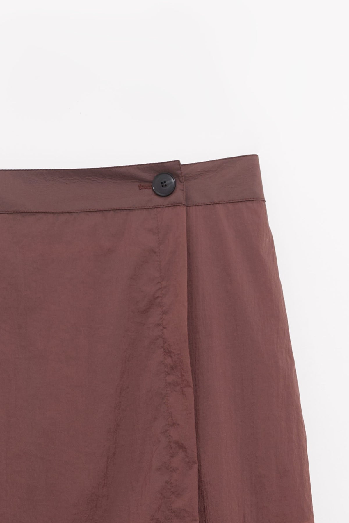 MFPEN MERLOT CRINKLED CLASSIC WRAP SKIRT