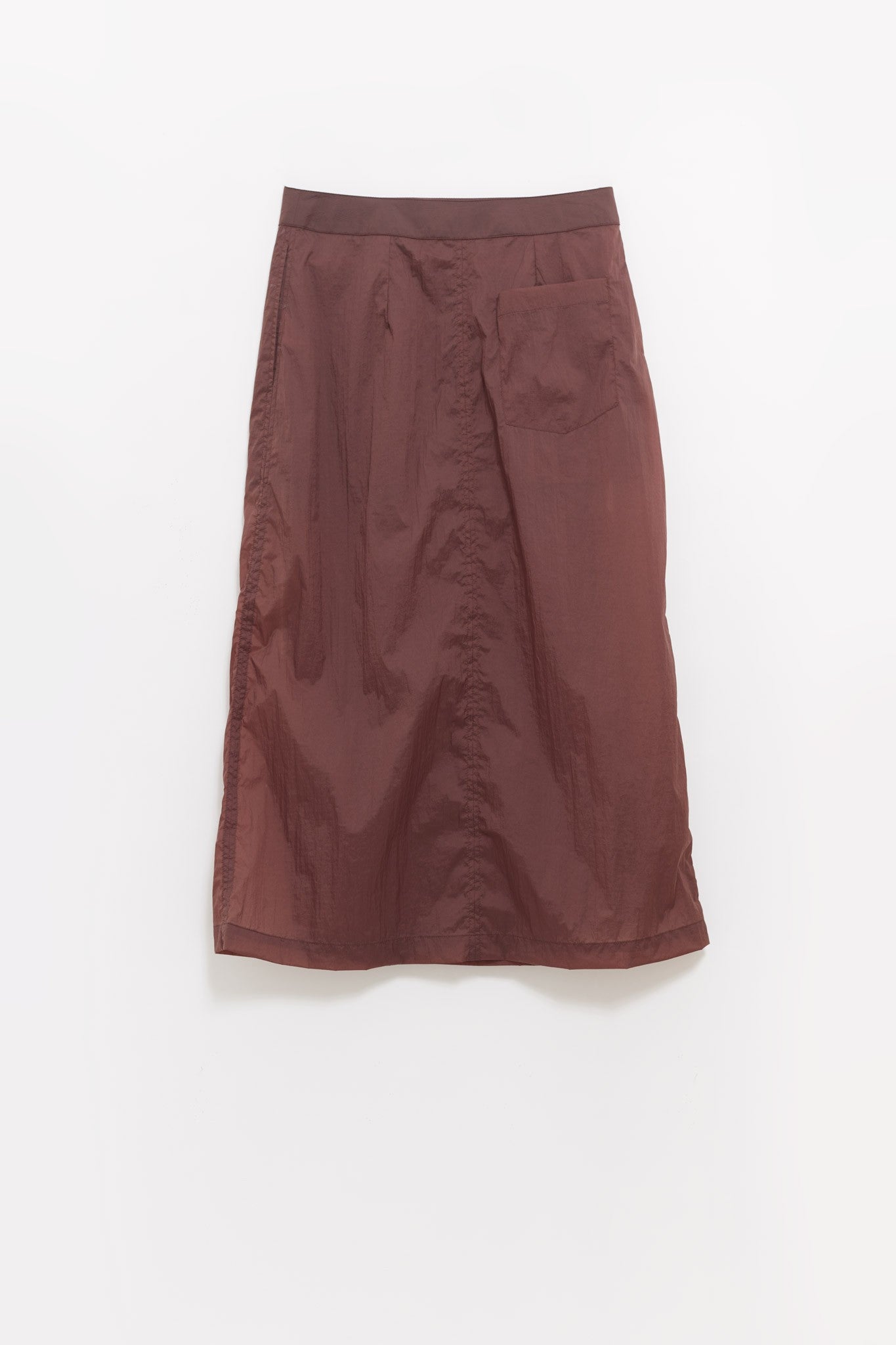 MFPEN MERLOT CRINKLED CLASSIC WRAP SKIRT