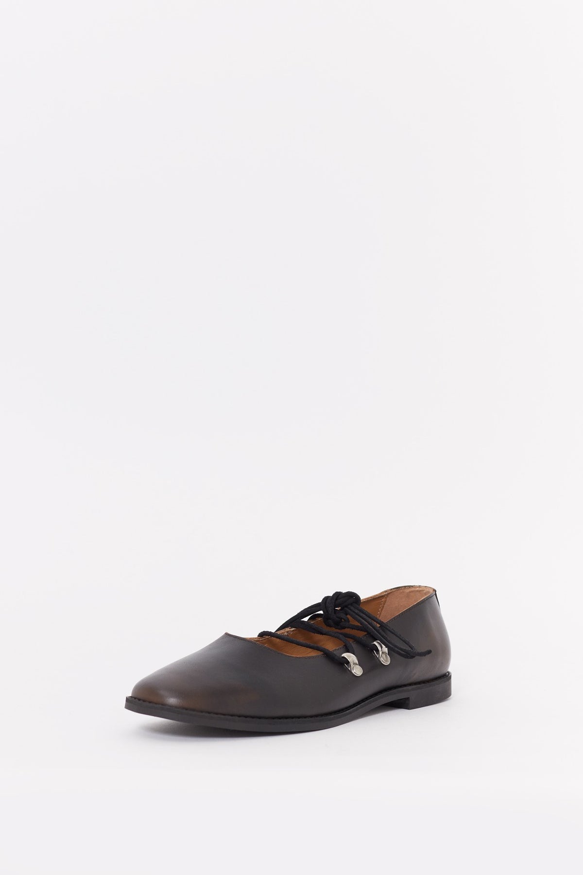MFPEN VINTAGE BROWN LACED BALLERINA