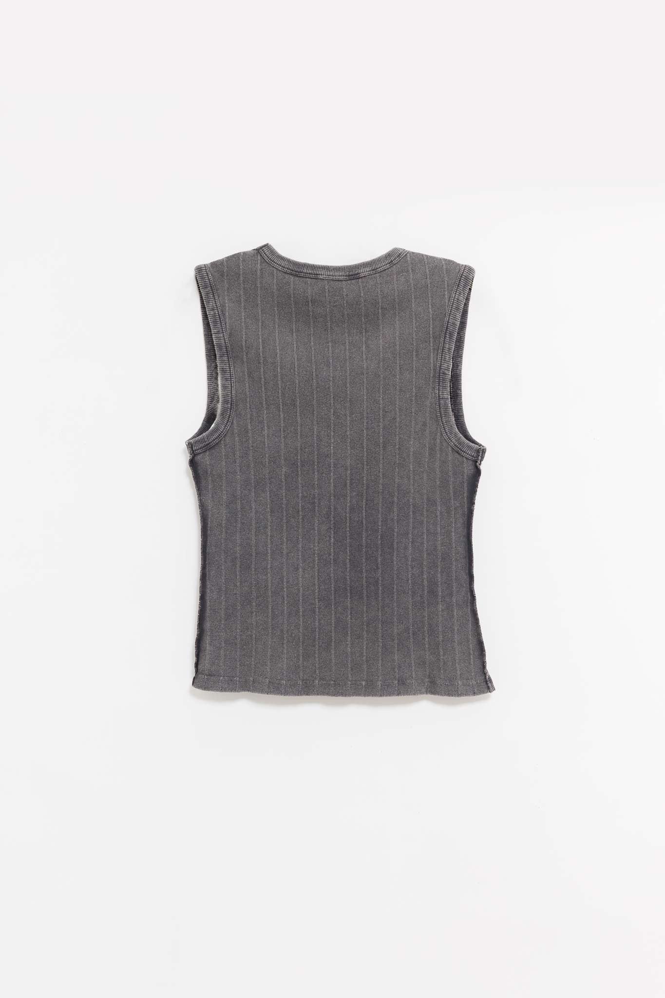 MFPEN WASHED GRAPHITE RIB V NECK TANK TOP