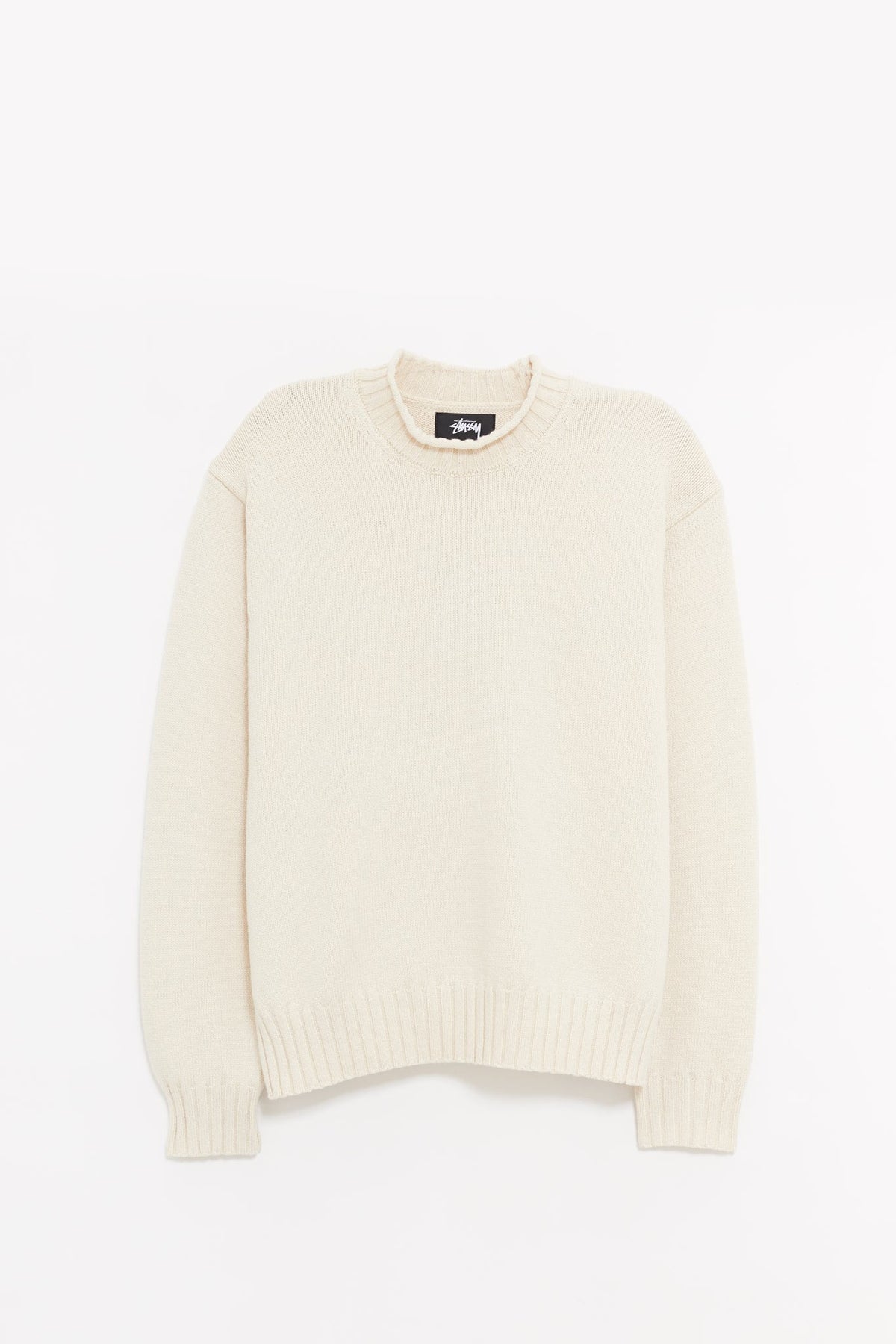 STUSSY NATURAL TONAL MOCK NECK SWEATER