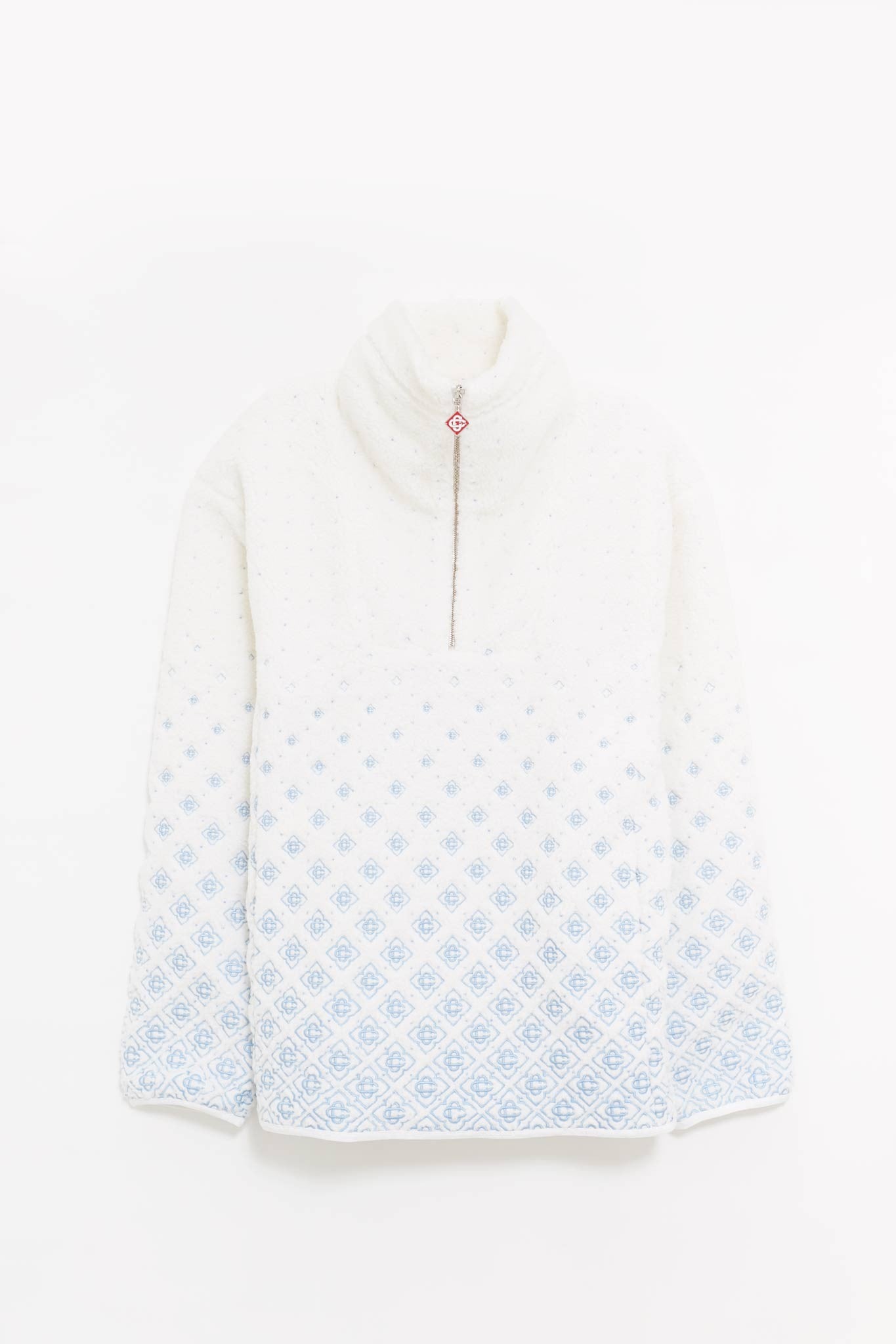 CASABLANCA WHITE EMBROIDERED FLEECE