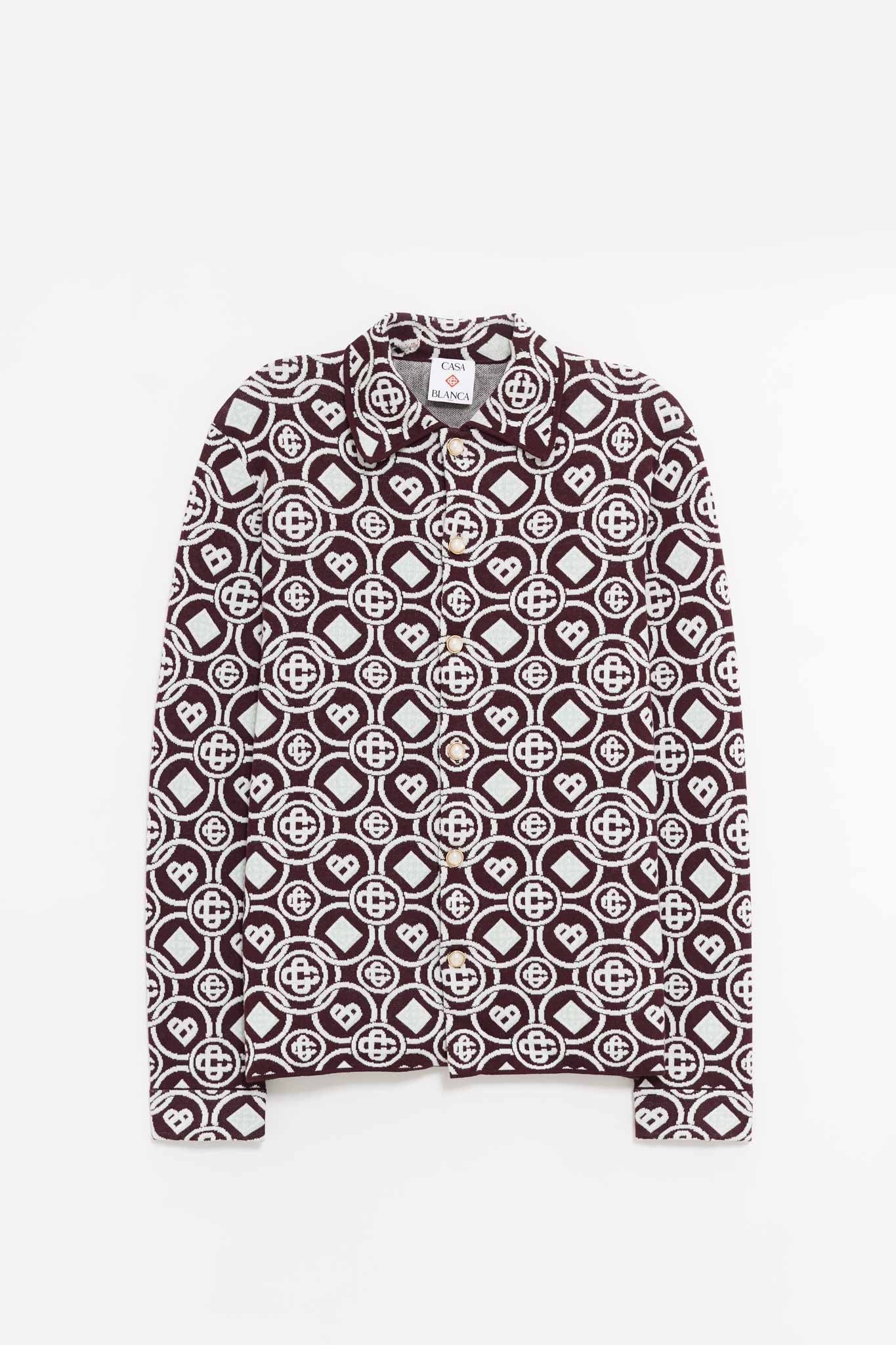 CASABLANCA AUBERGINE MONOGRAM SHIRT