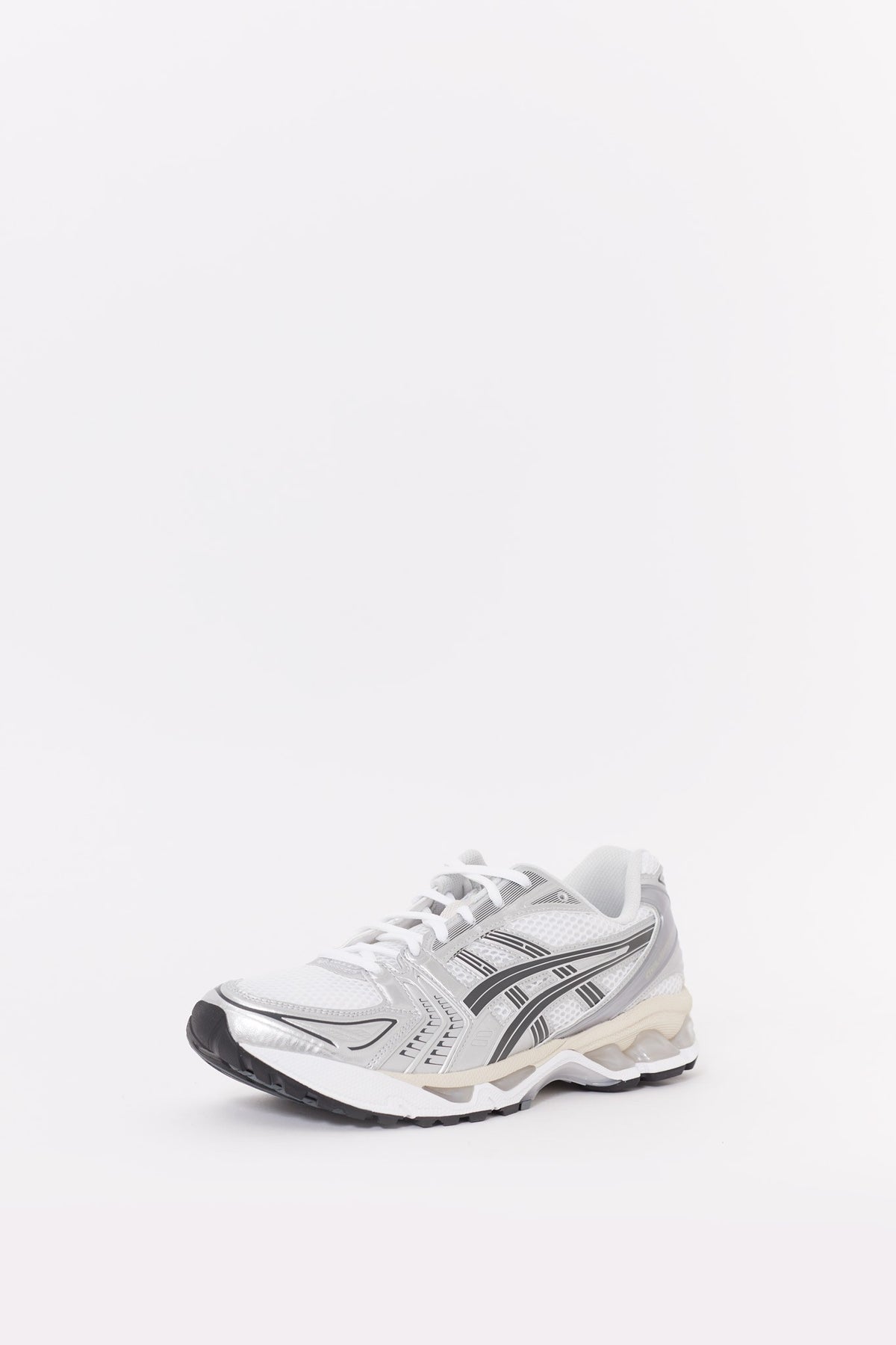 ASICS WHITE GRAPHITE GREY GEL KAYANO 14 SNEAKERS