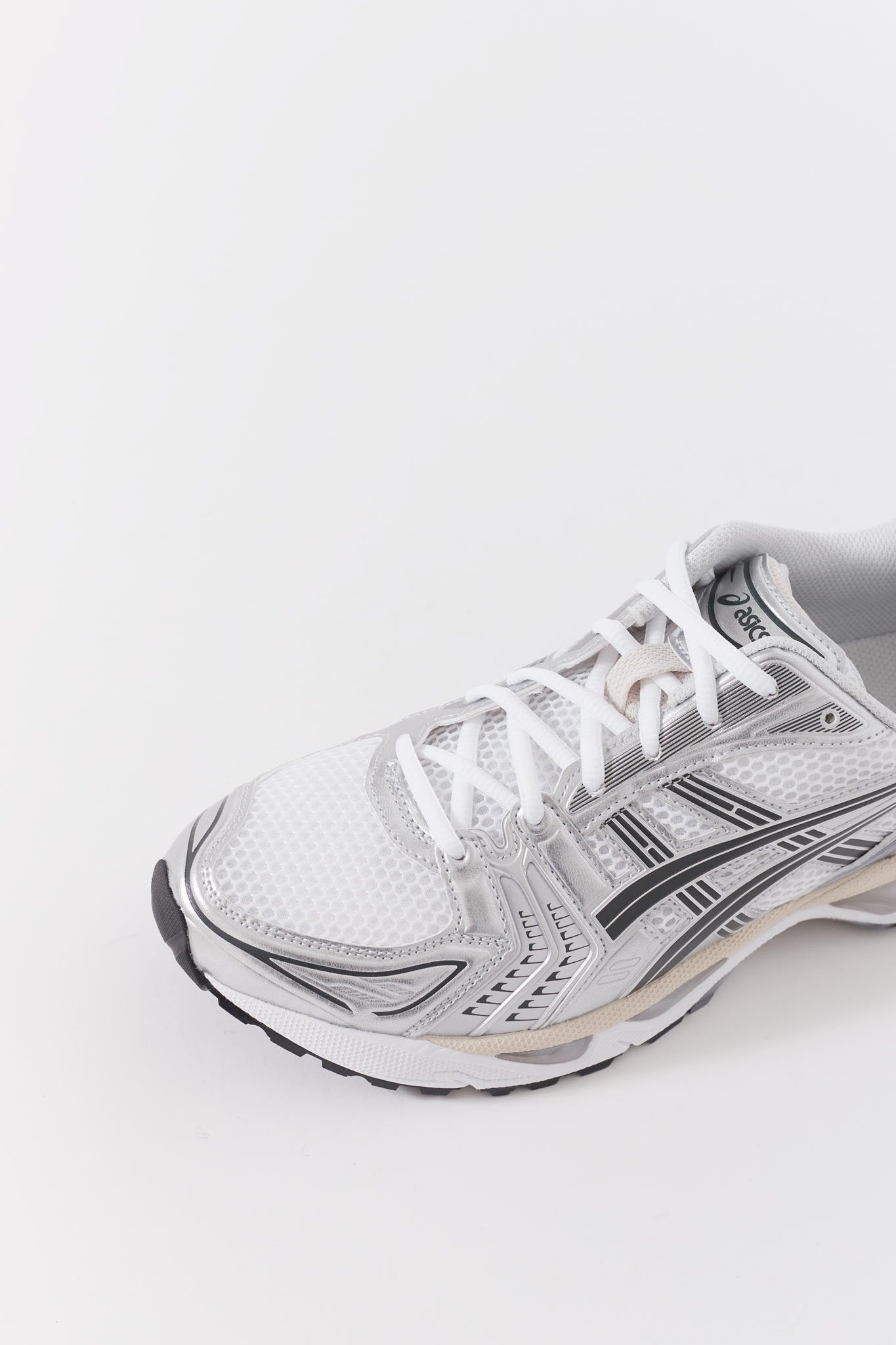 ASICS WHITE GRAPHITE GREY GEL KAYANO 14 SNEAKERS