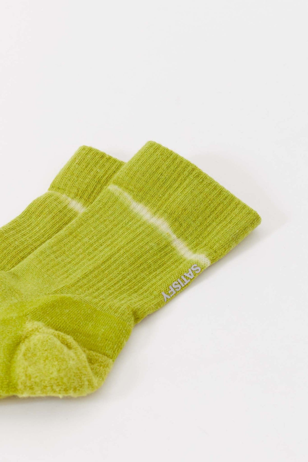 SATISFY TIE DYE GRENOBLE GREEN MERINO NYLON TUBE SOCKS