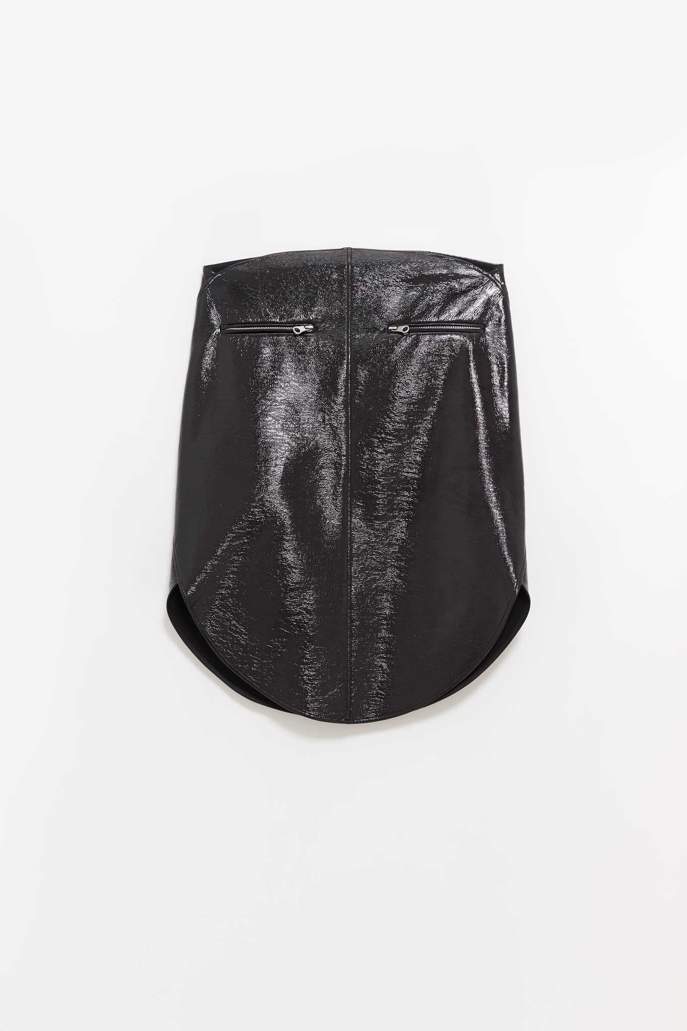 COURREGES BLACK CIRCLE VINYL SKIRT