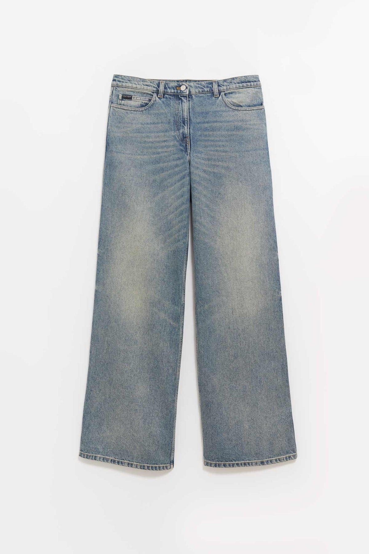 COURREGES VINTAGE MEDIUM BLUE W HAMMER BAGGY JEANS