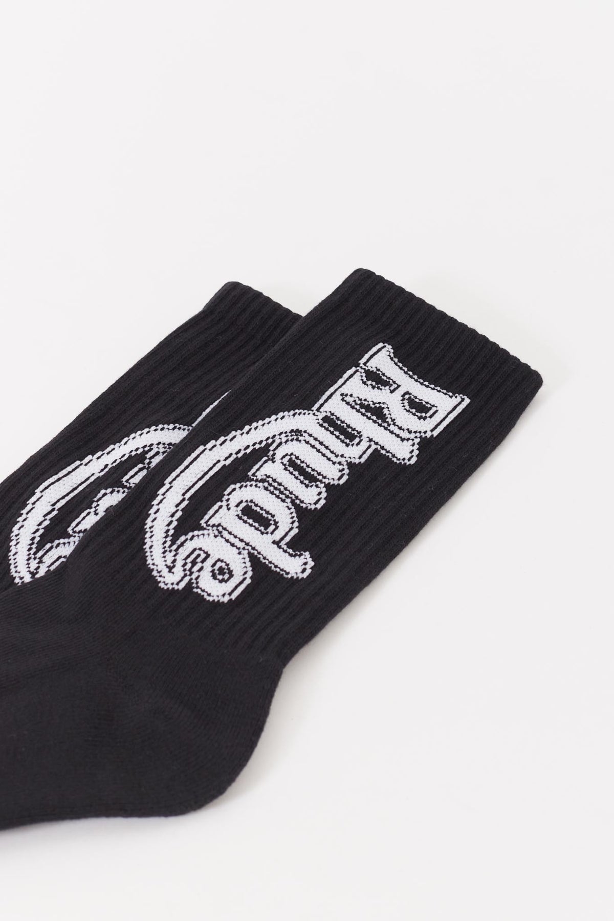 RHUDE BLACK VERTICAL RACE TRACK SOCKS