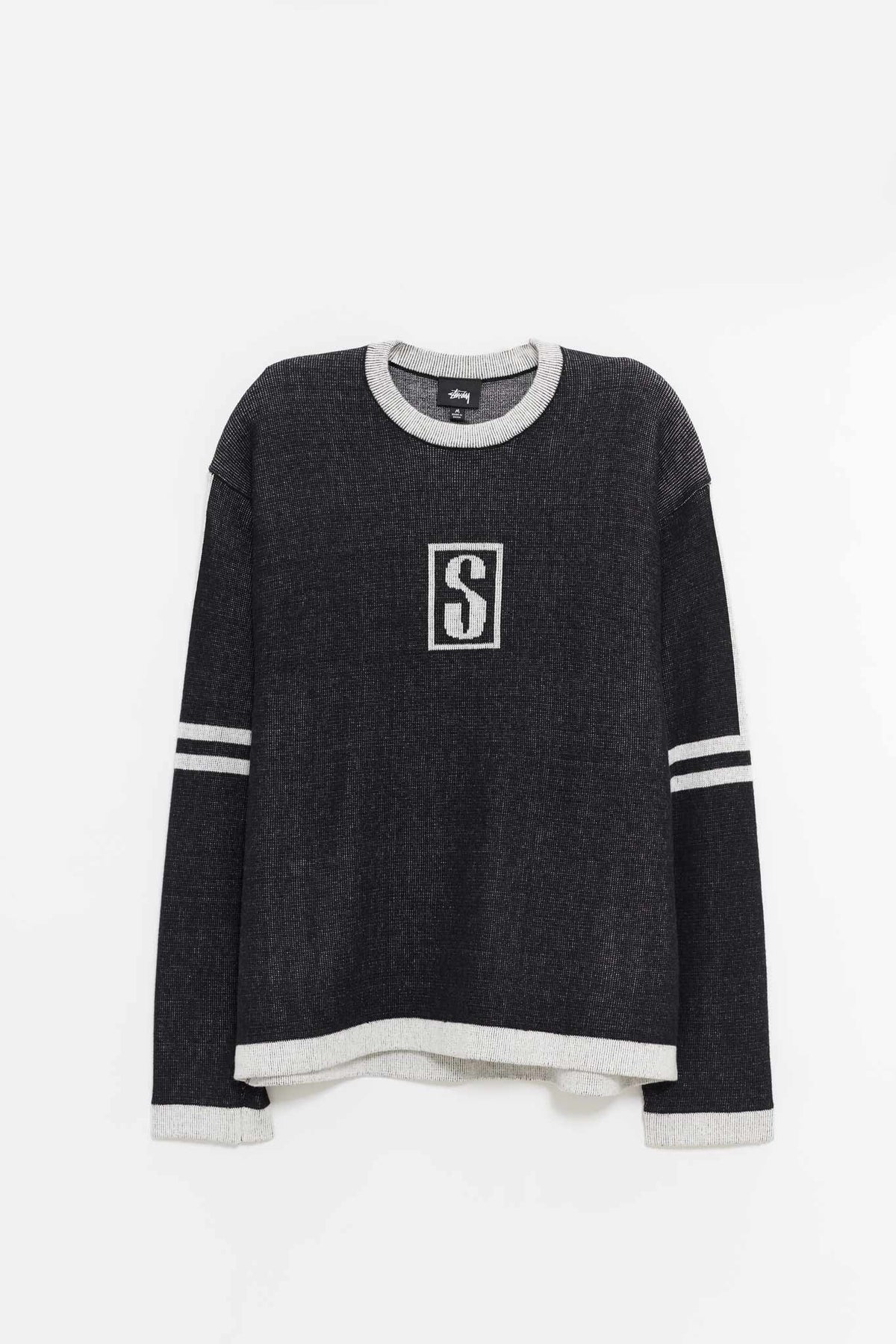 STUSSY BLACK ALPINE CREWNECK