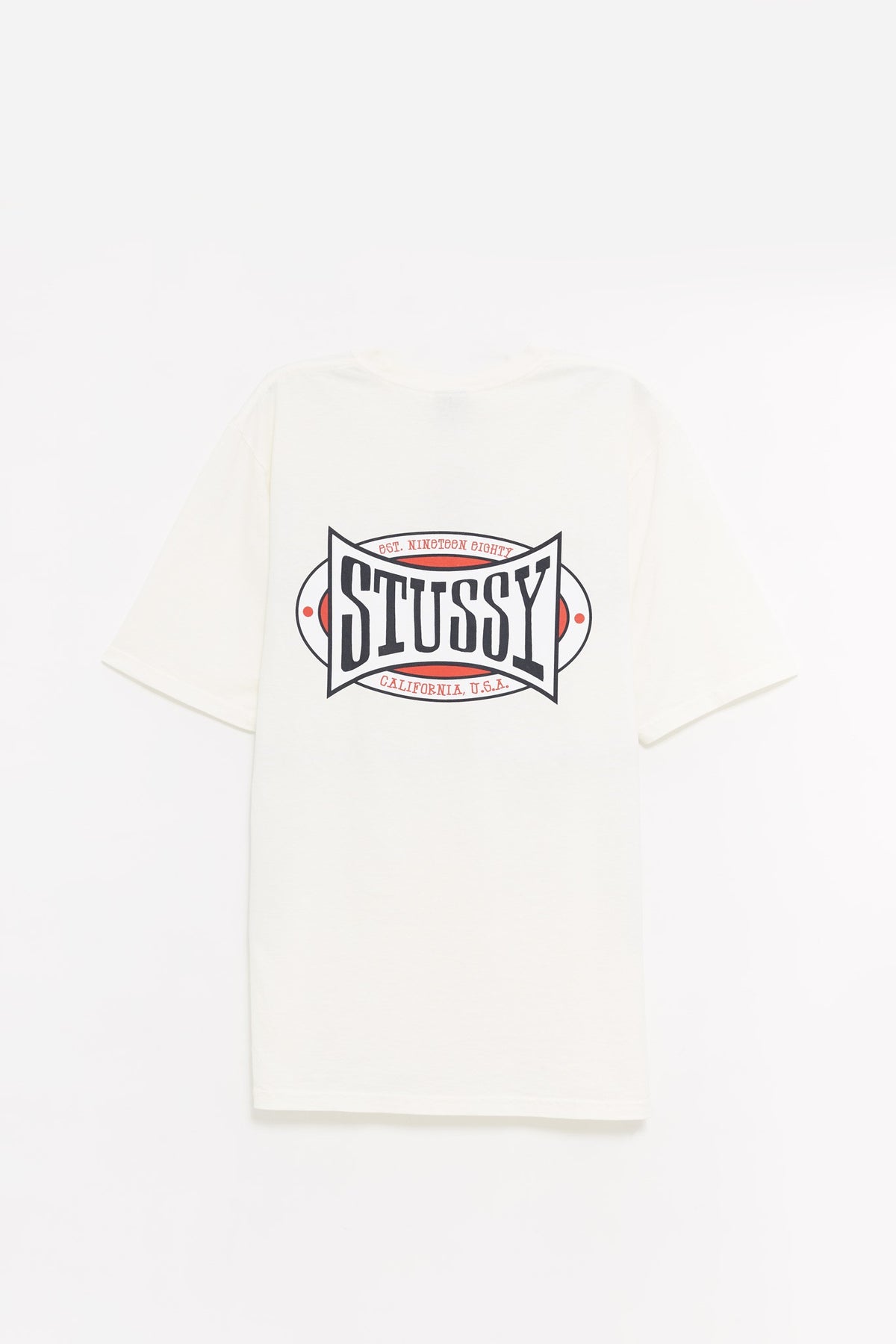 STUSSY NATURAL CHAMPION OVAL PIG DYED T SHIRT