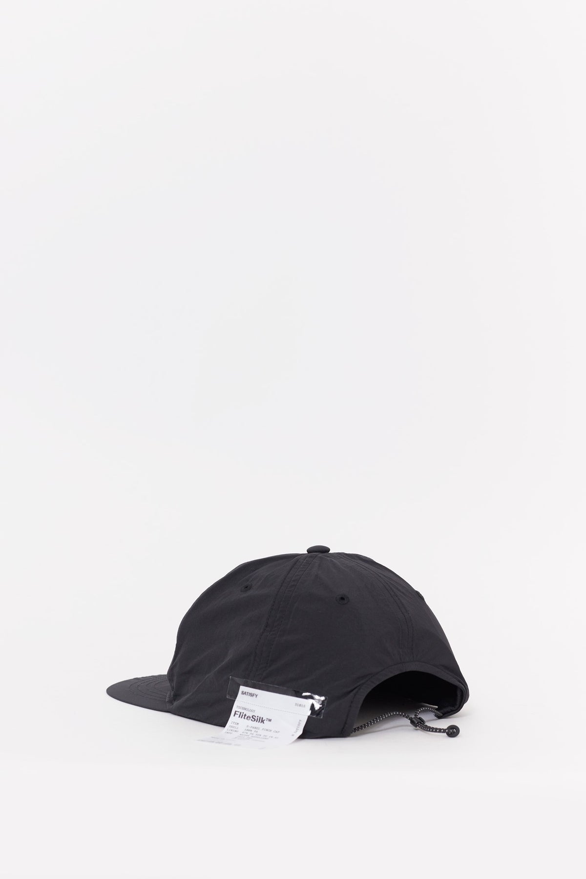 SATISFY BLACK FLITESILK 5 PANEL PINCH CAP