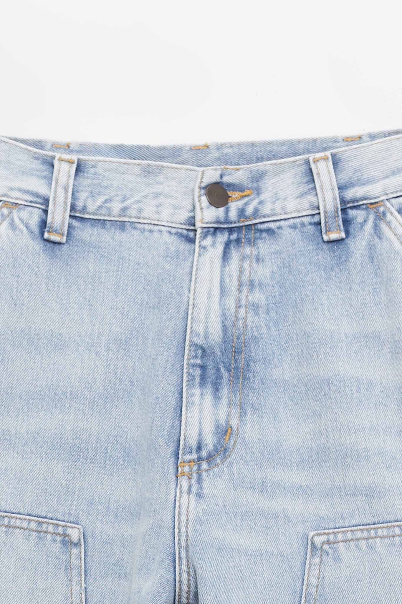 CARHARTT WIP BLUE WORN BLEACHED DOUBLE KNEE PANT
