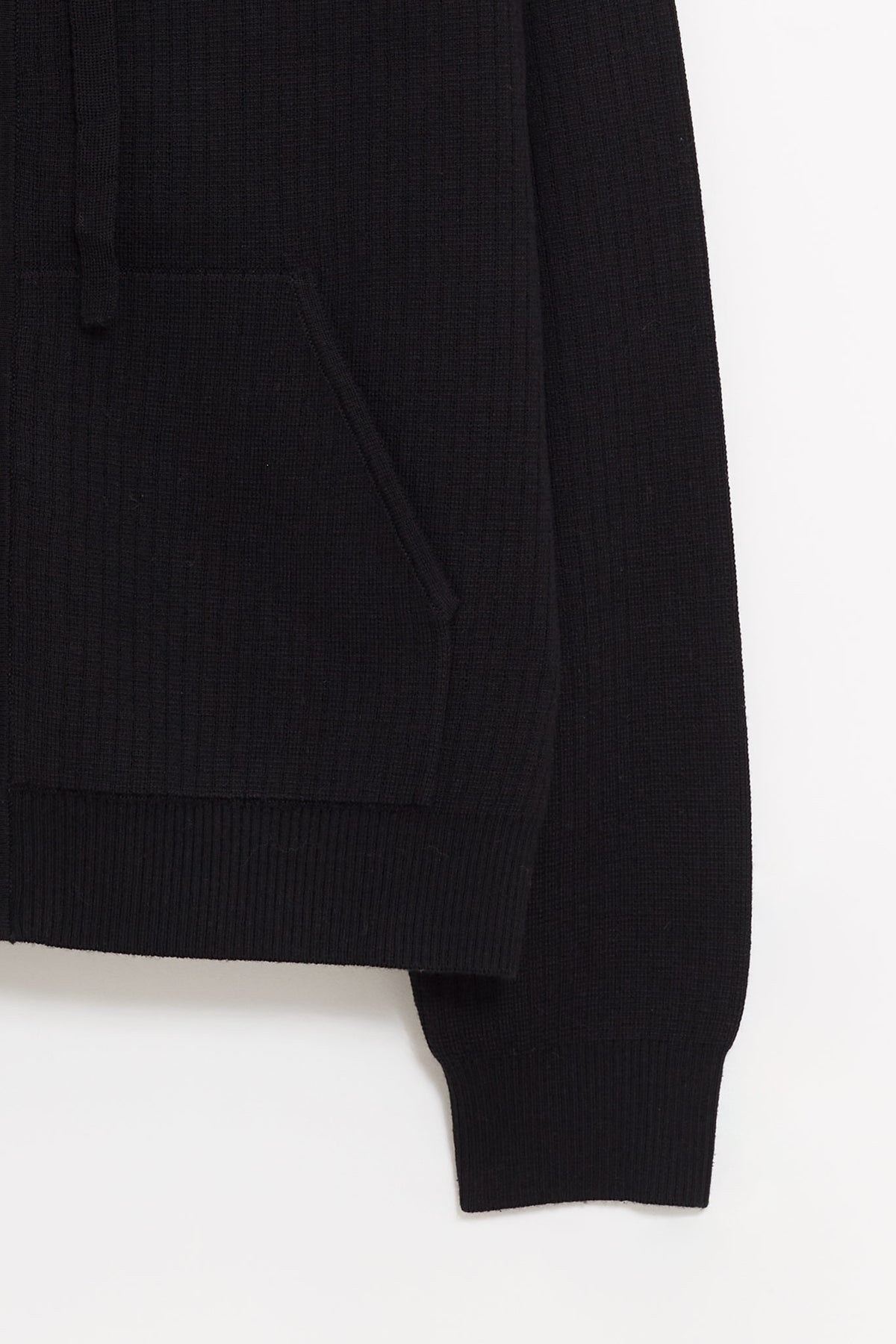 CASABLANCA BLACK RIB MERINO HOODIE
